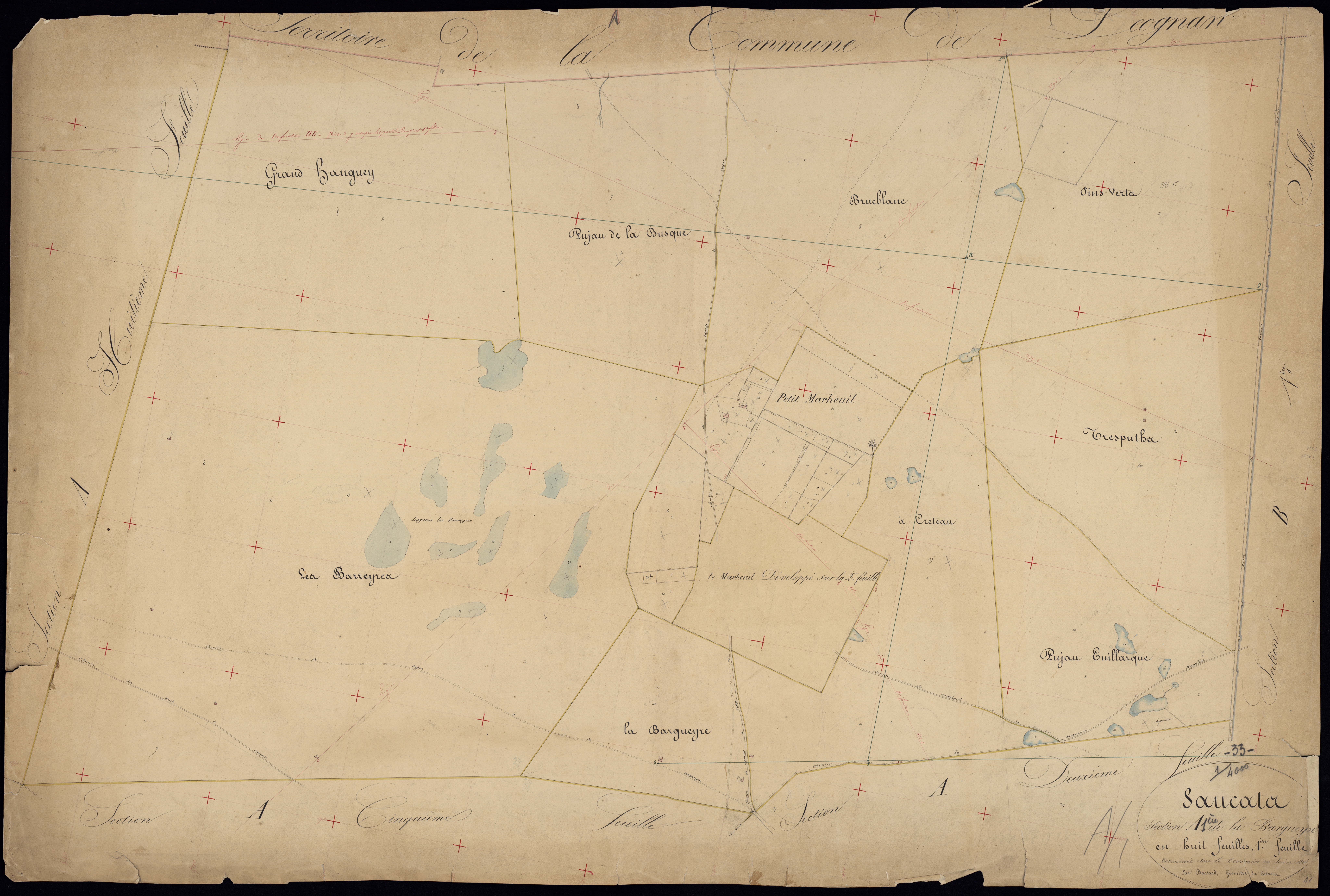 Saucats - -Section A feuille 1 : La Bargueyre