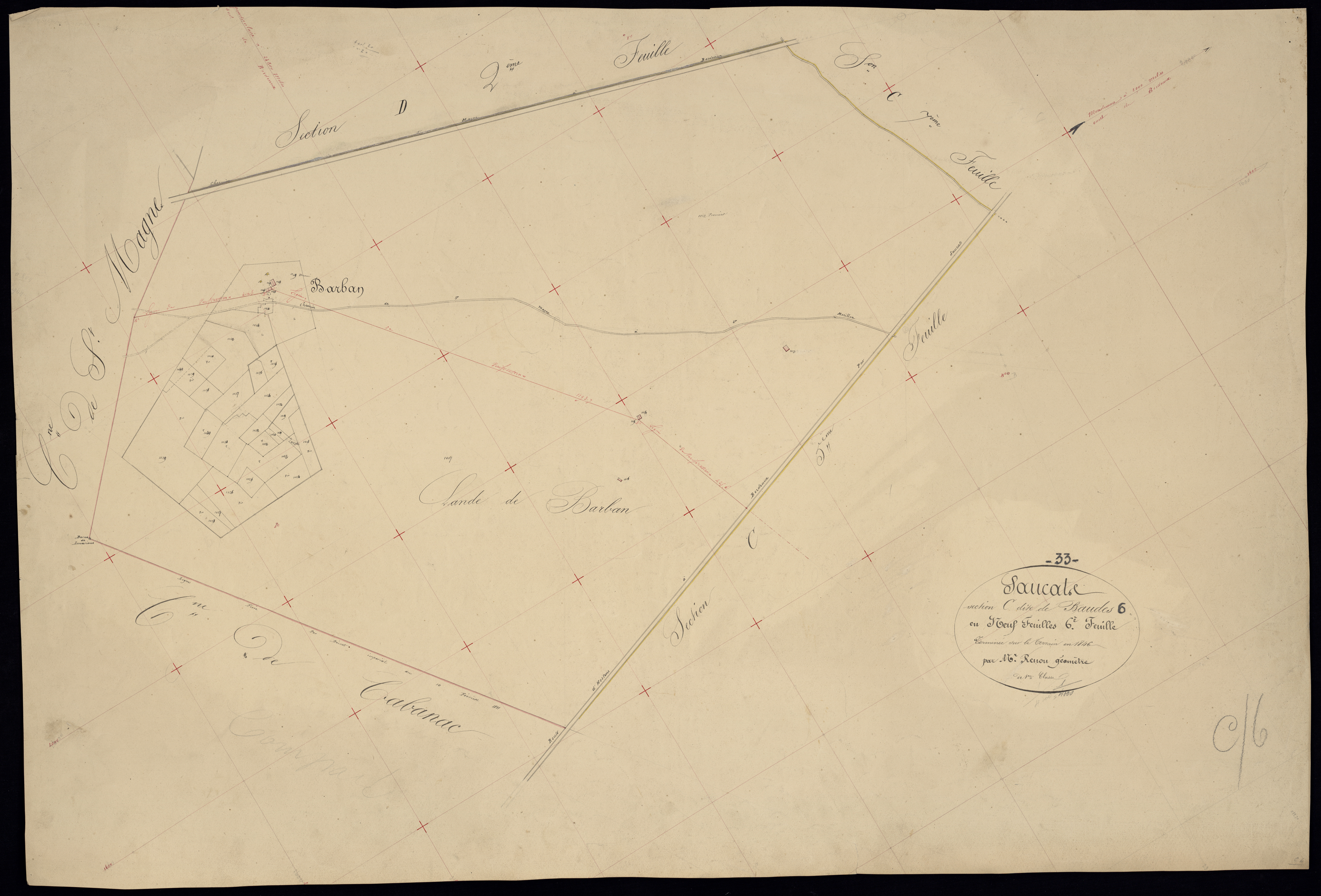 Saucats - -Section C feuille 6 : Baudes