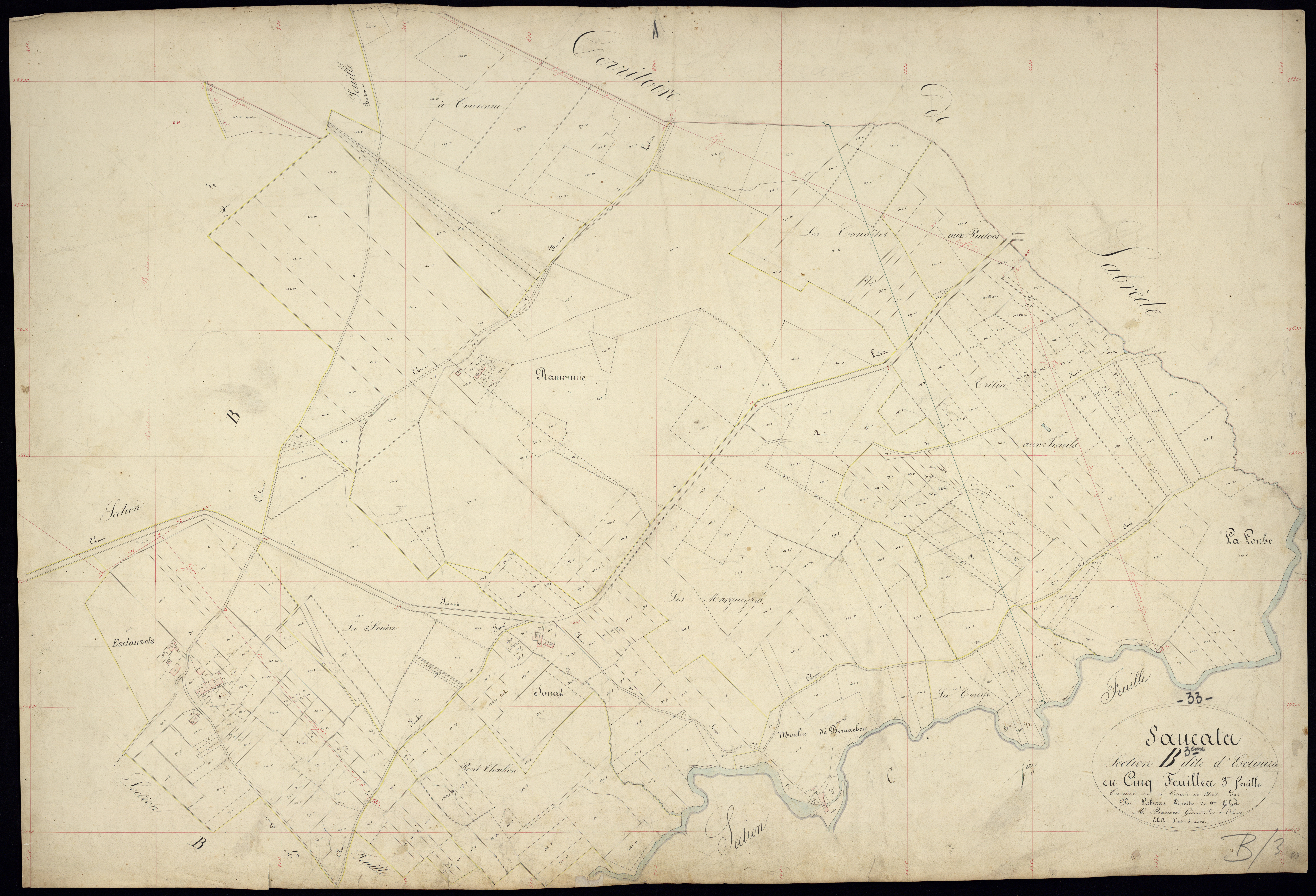 Saucats - -Section B feuille 3 : Esclauzets