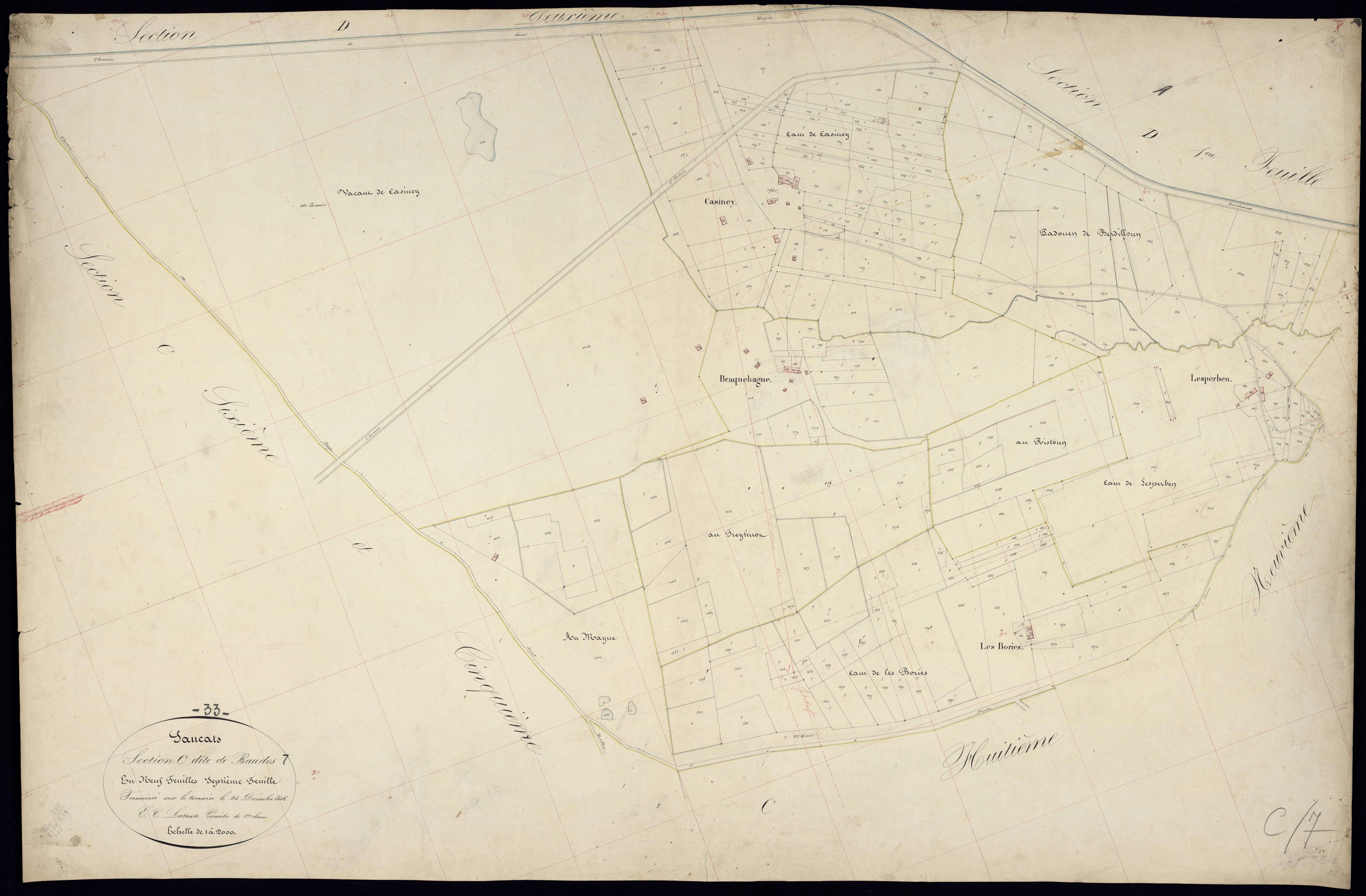 Saucats - -Section C feuille 7 : Baudes