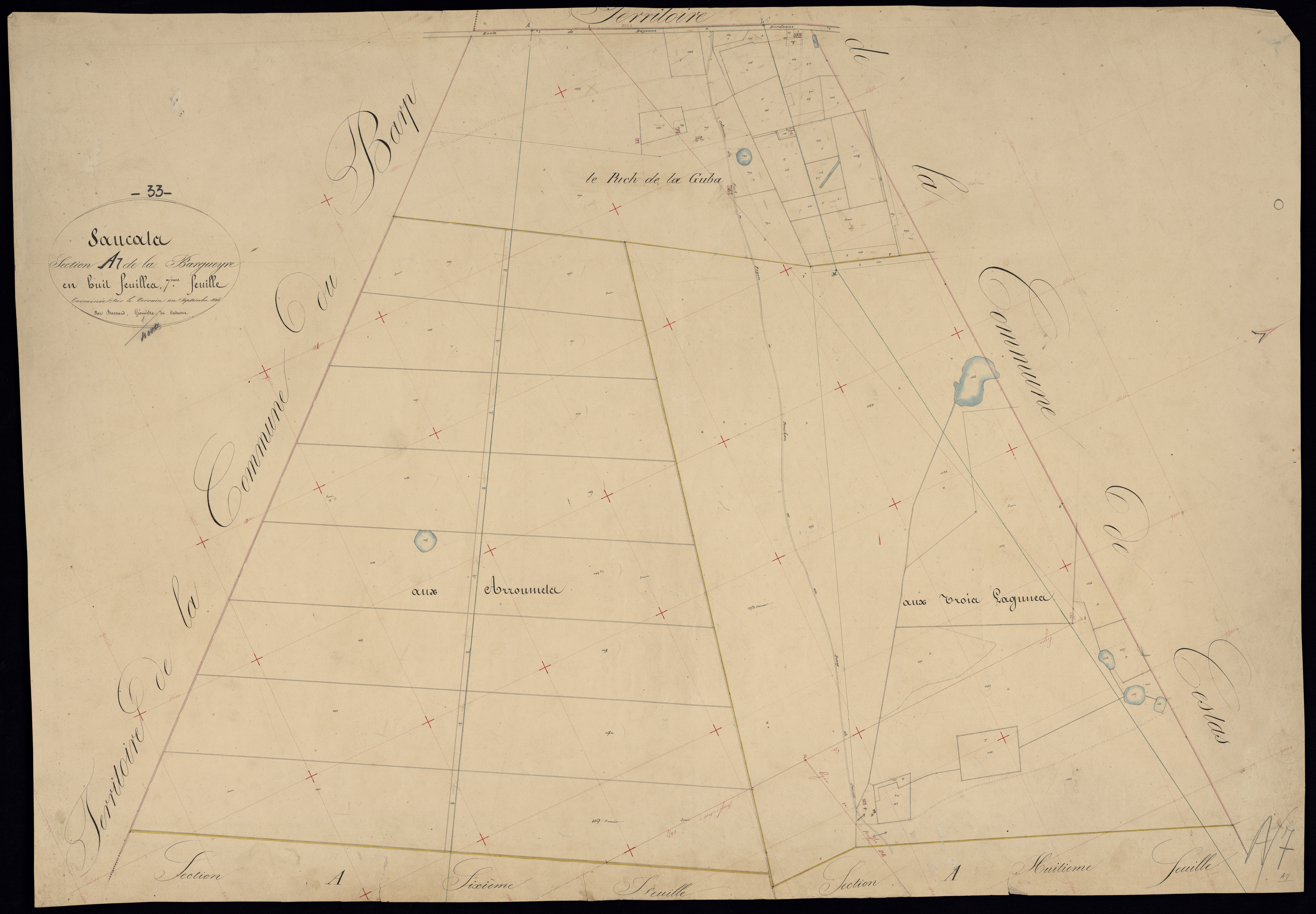 Saucats - -Section A feuille 7 : La Bargueyre
