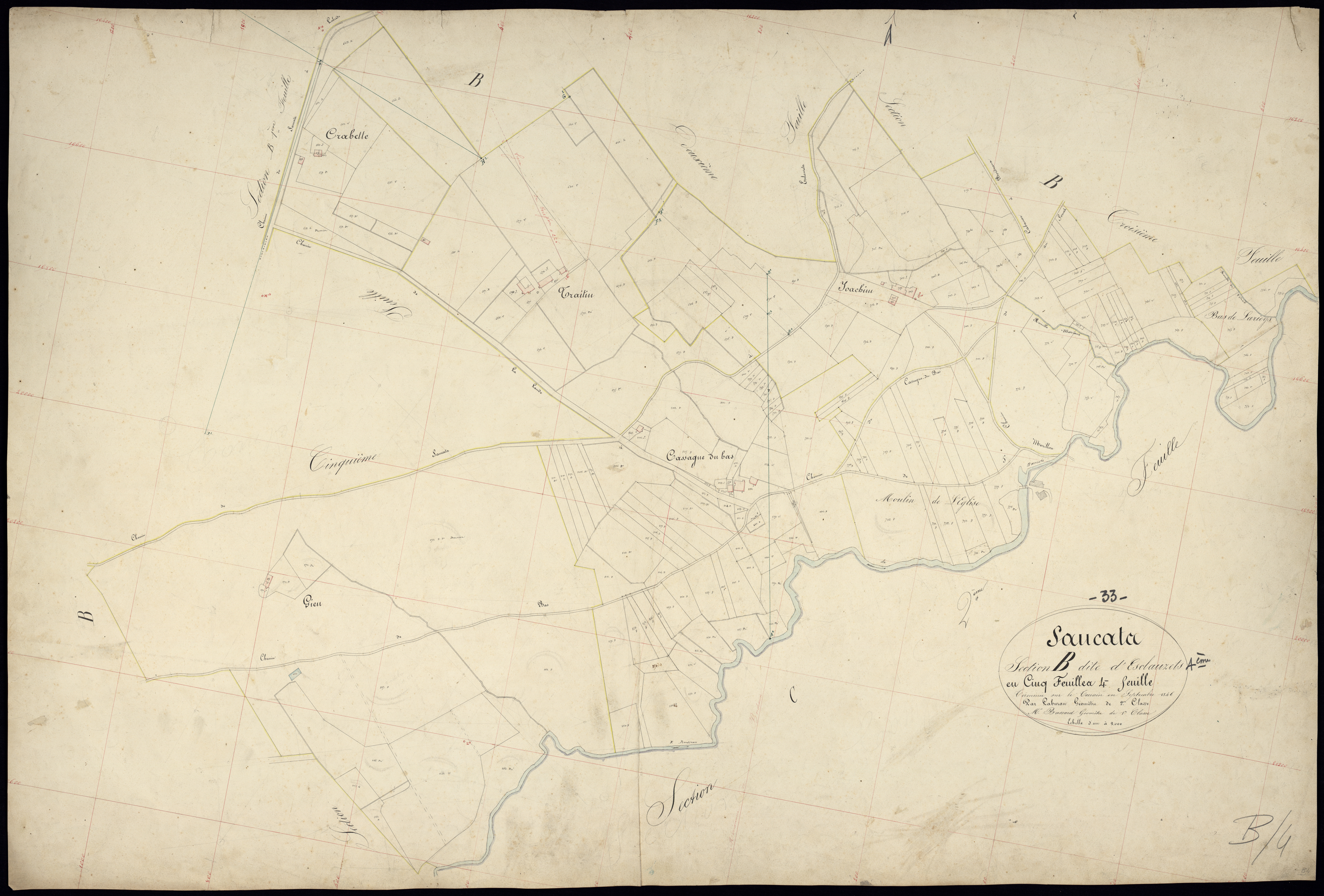 Saucats - -Section B feuille 4 : Esclauzets
