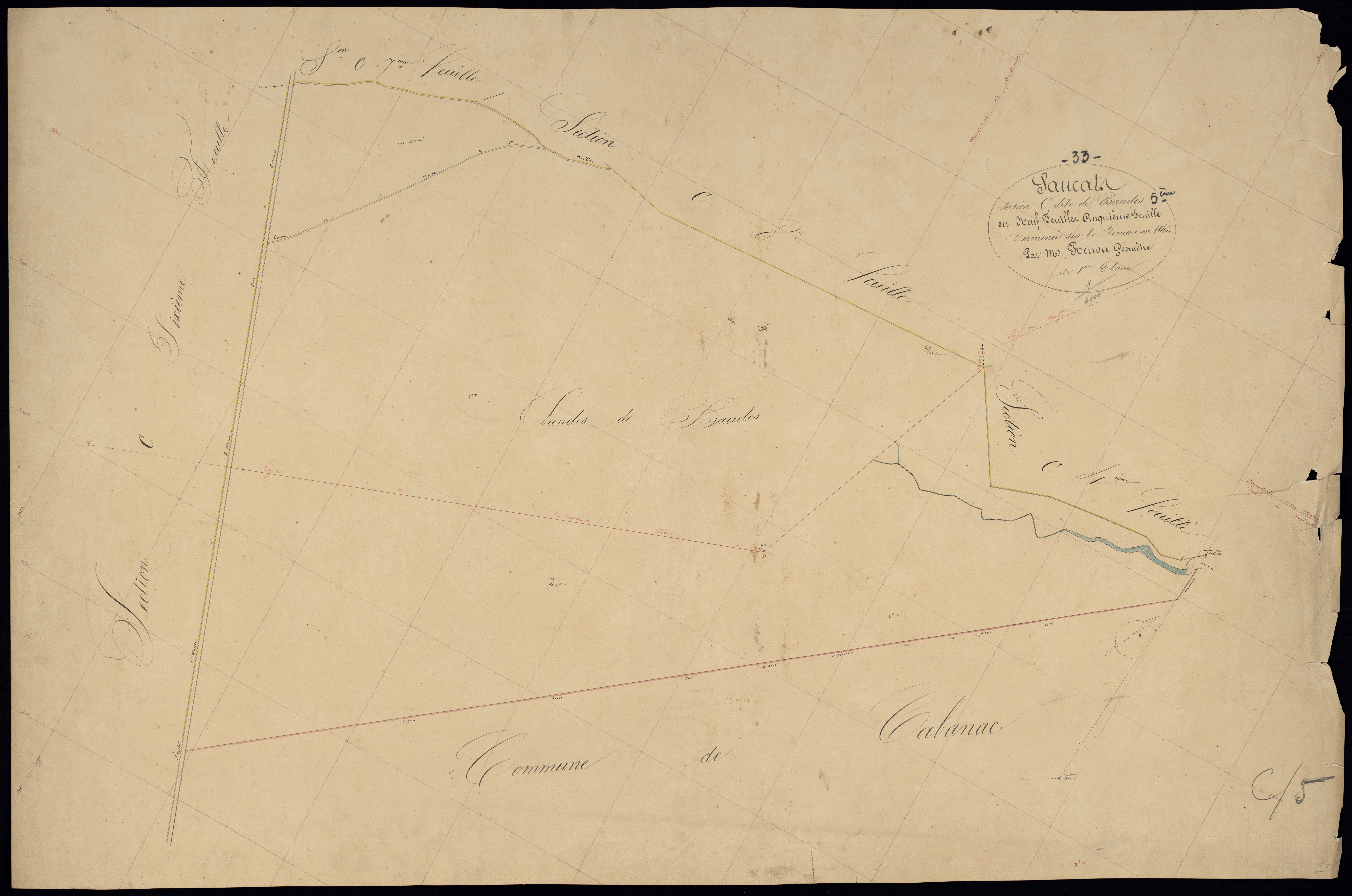 Saucats - -Section C feuille 5 : Baudes