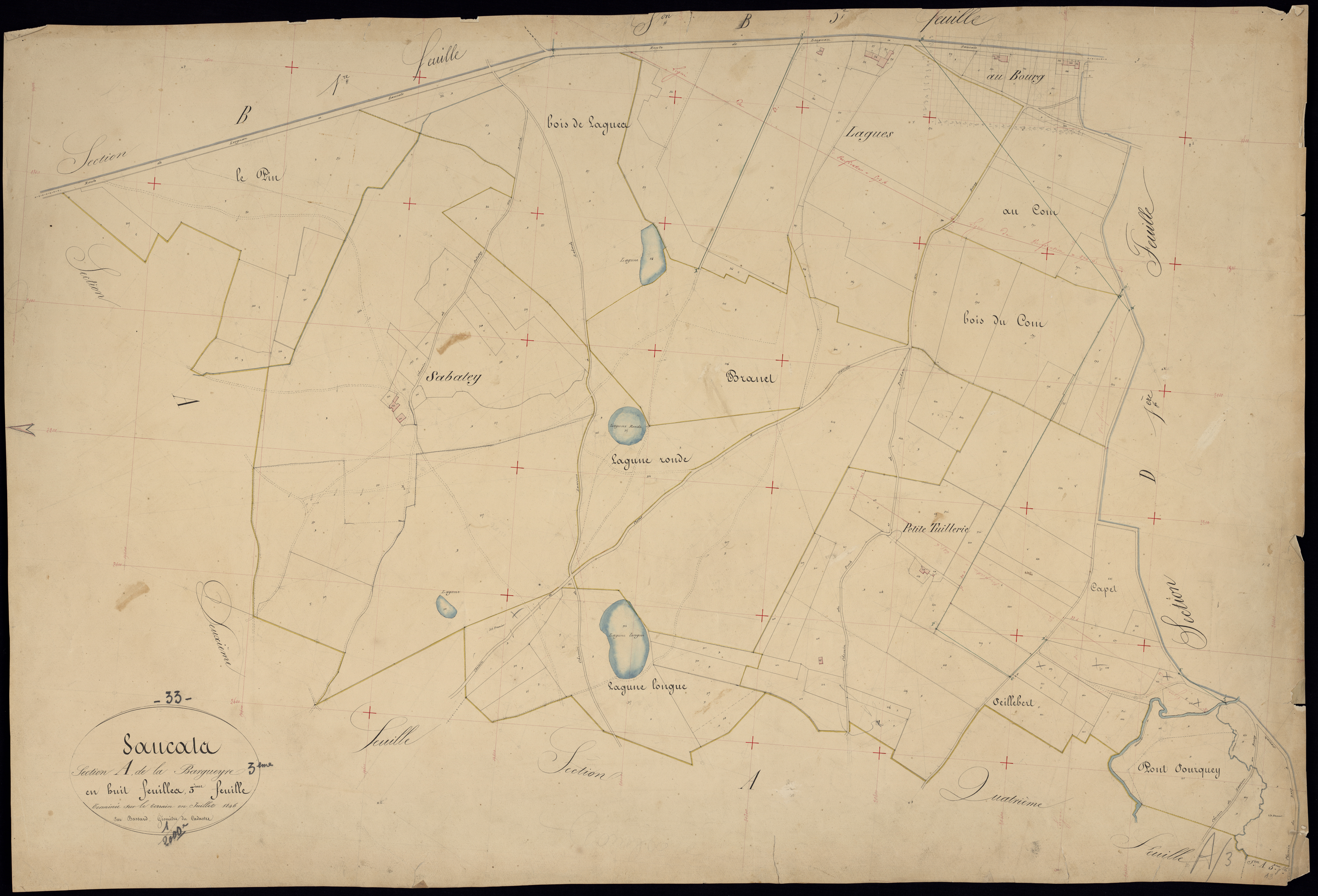 Saucats - -Section A feuille 3 : La Bargueyre