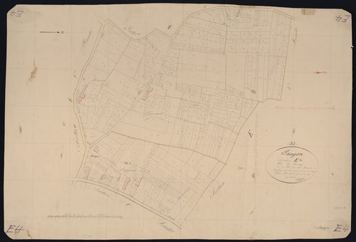 Saugon - -Section E feuille 4 : Le Bourg