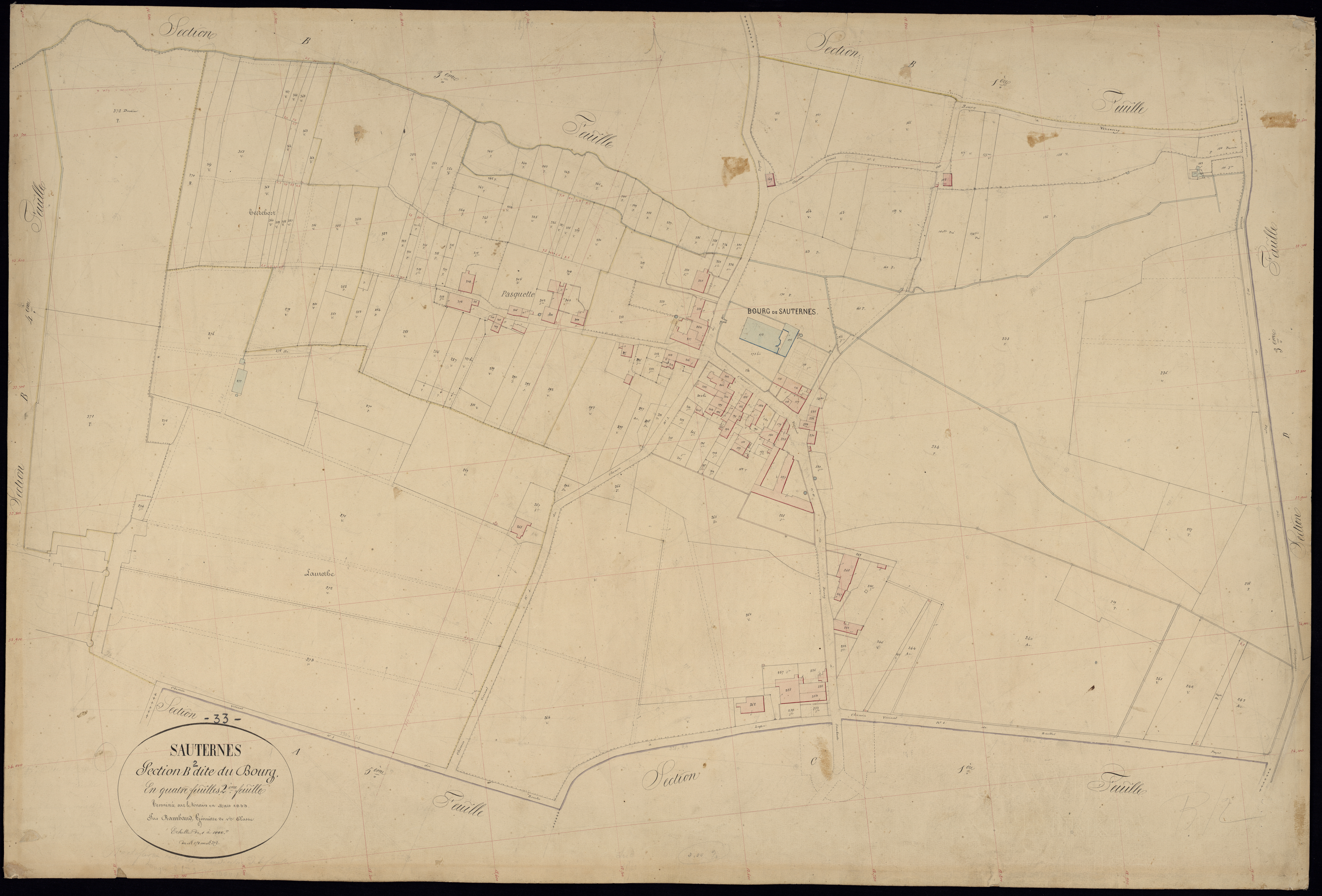 Sauternes - -Section B feuille 2 : Le Bourg