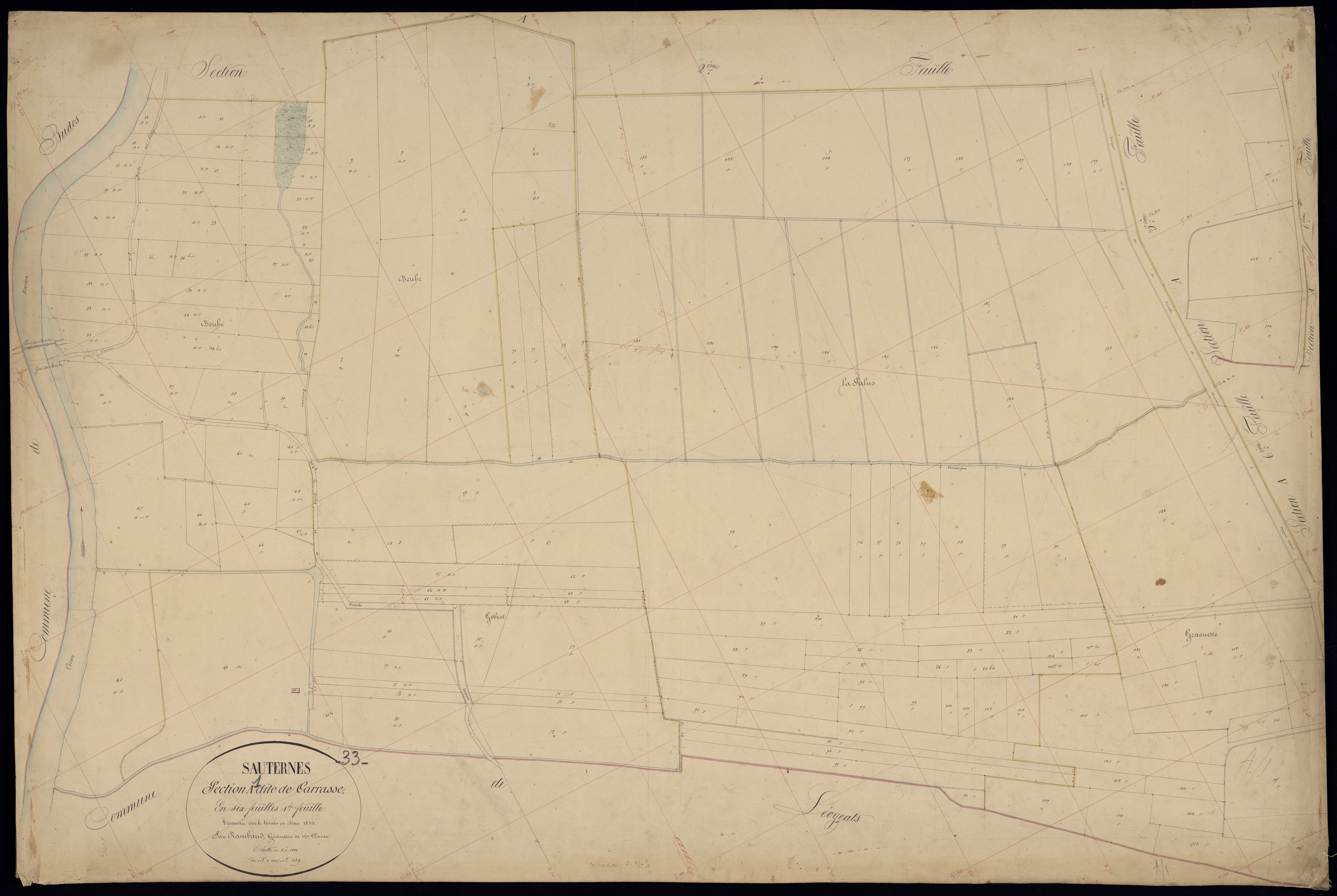 Sauternes - -Section A feuille 1 : Carrasse