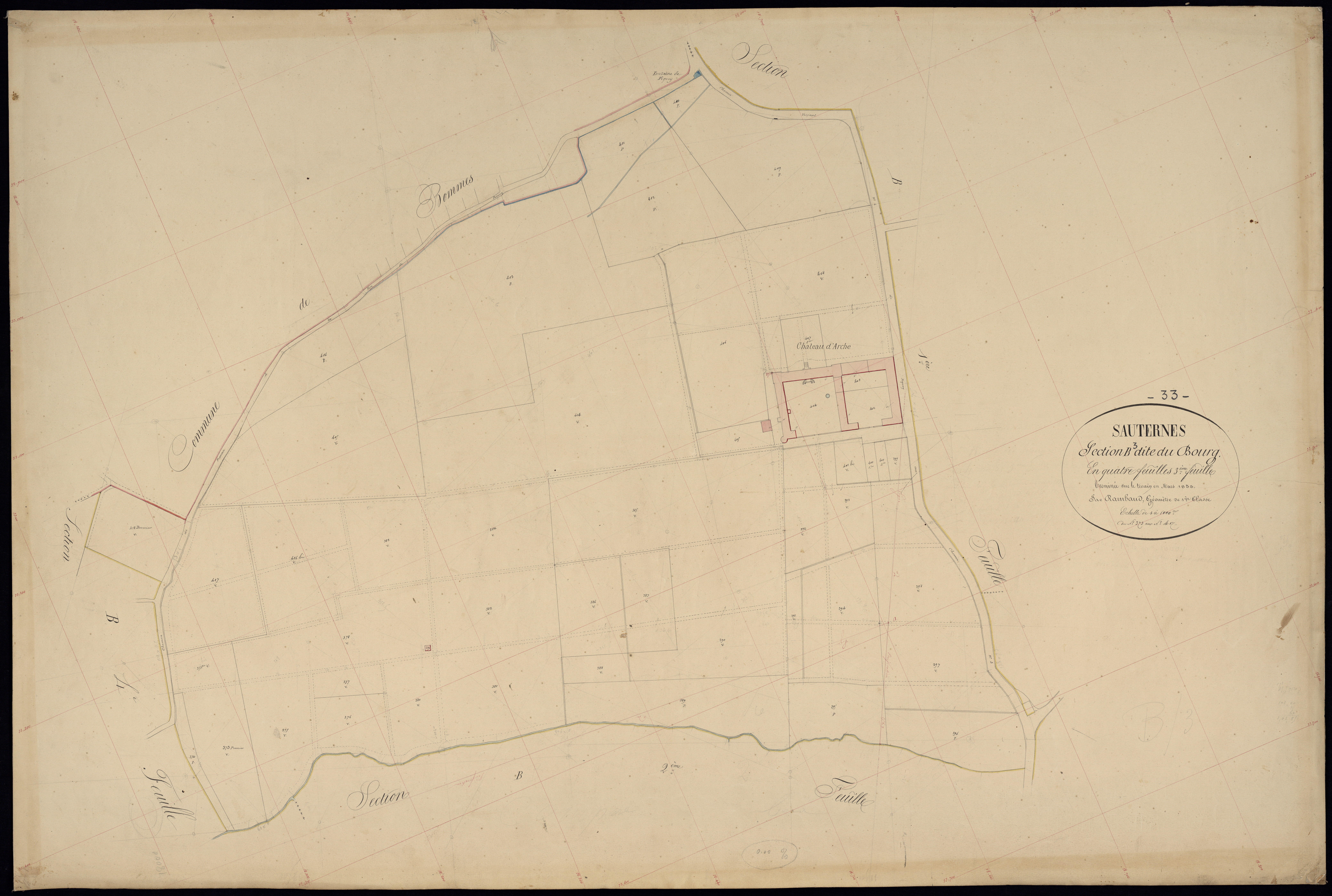 Sauternes - -Section B feuille 3 : Le Bourg