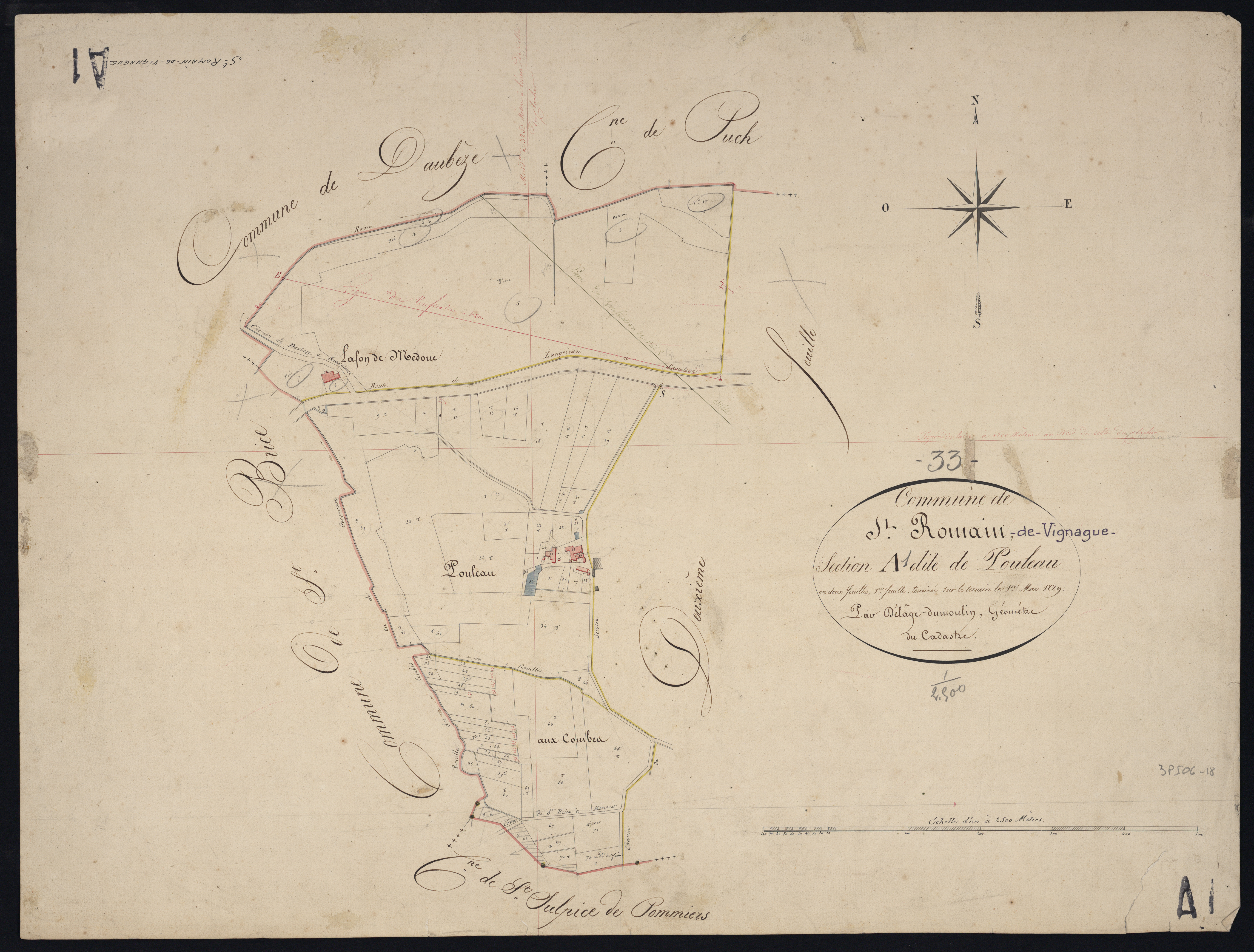 Sauveterre-de-Guyenne - -Section A feuille 1 : Pouleau