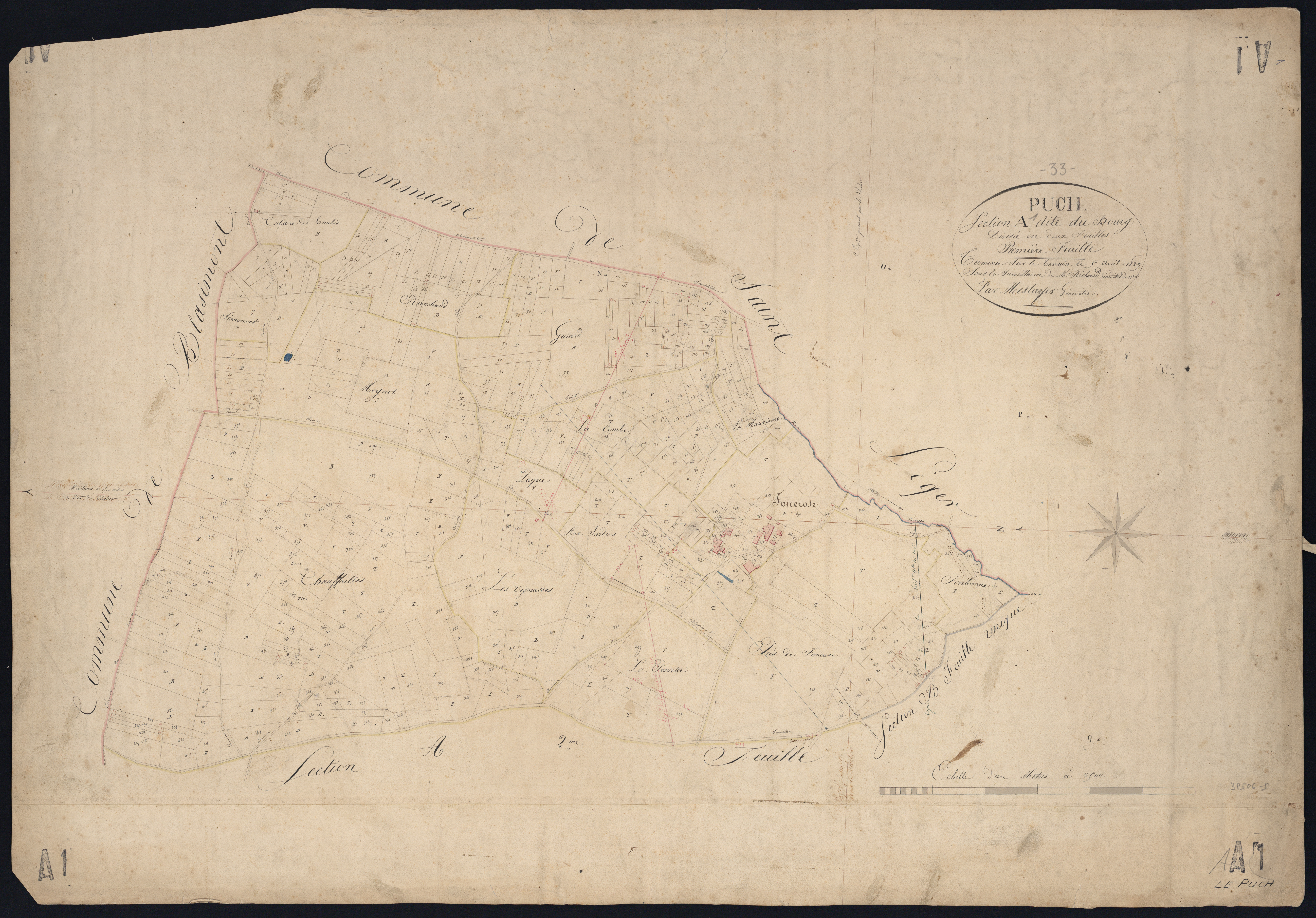 Sauveterre-de-Guyenne - -Section A feuille 1 : Le Bourg