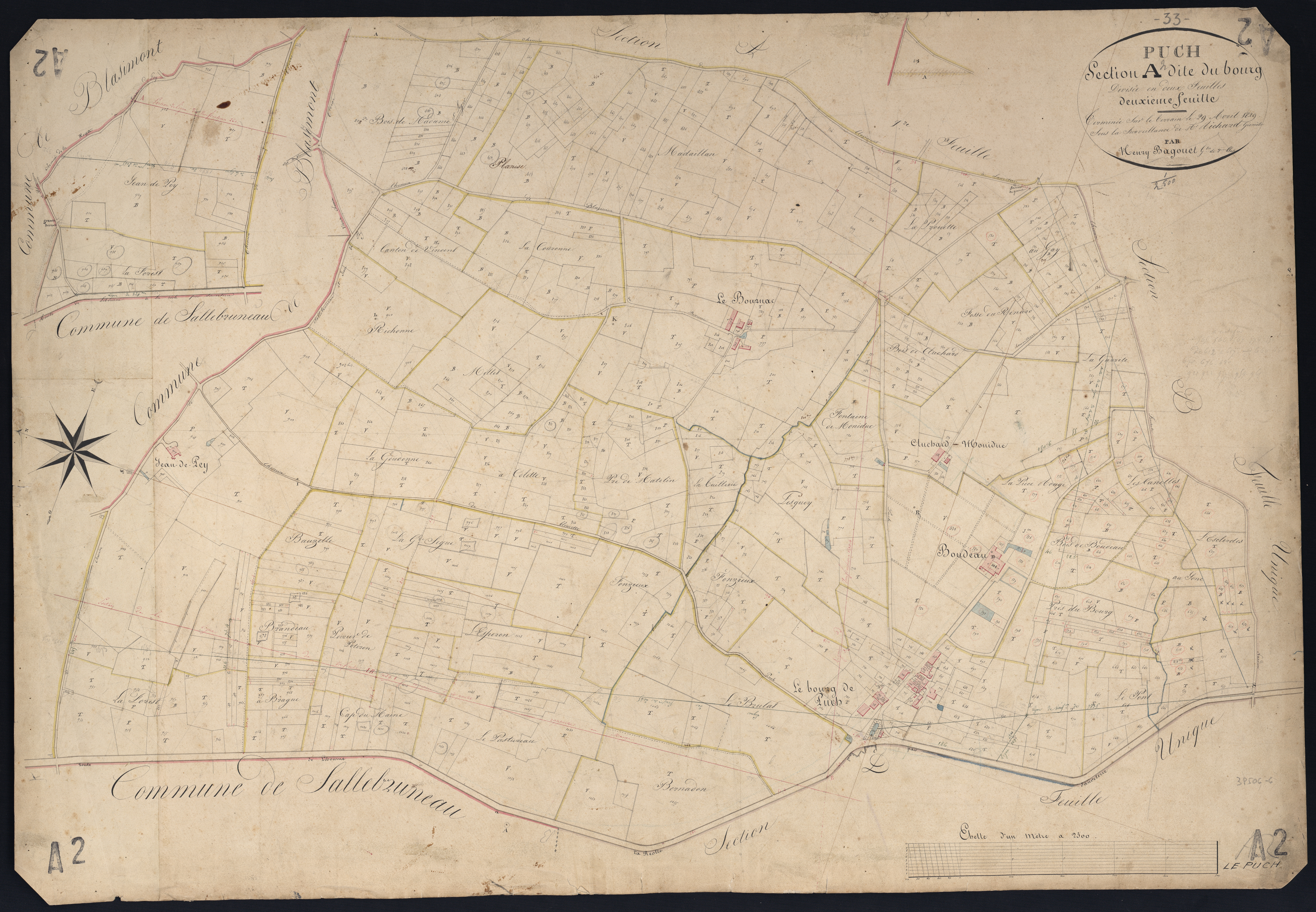 Sauveterre-de-Guyenne - -Section A feuille 2 : Le Bourg