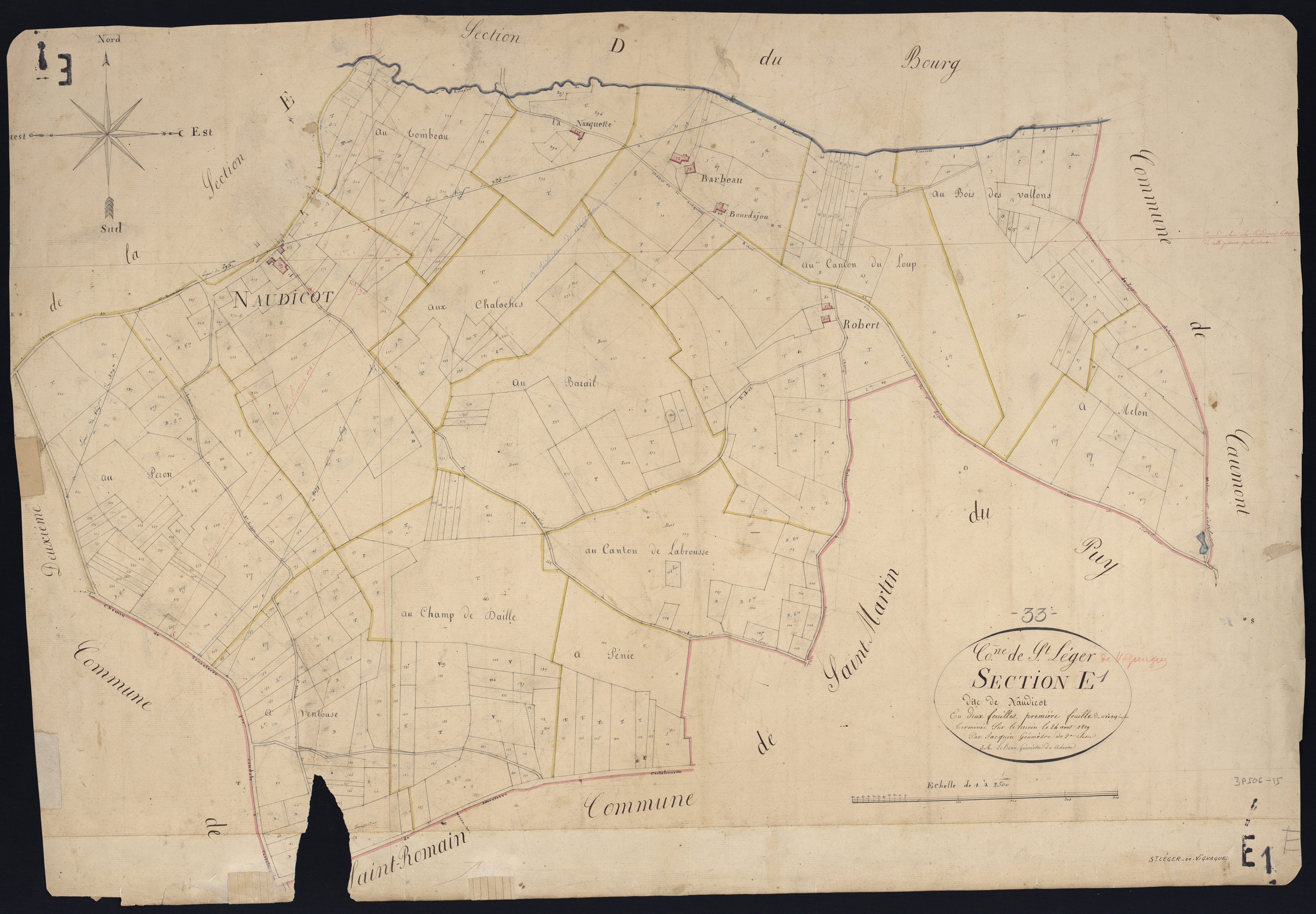 Sauveterre-de-Guyenne - -Section E feuille 1 : Naudicot