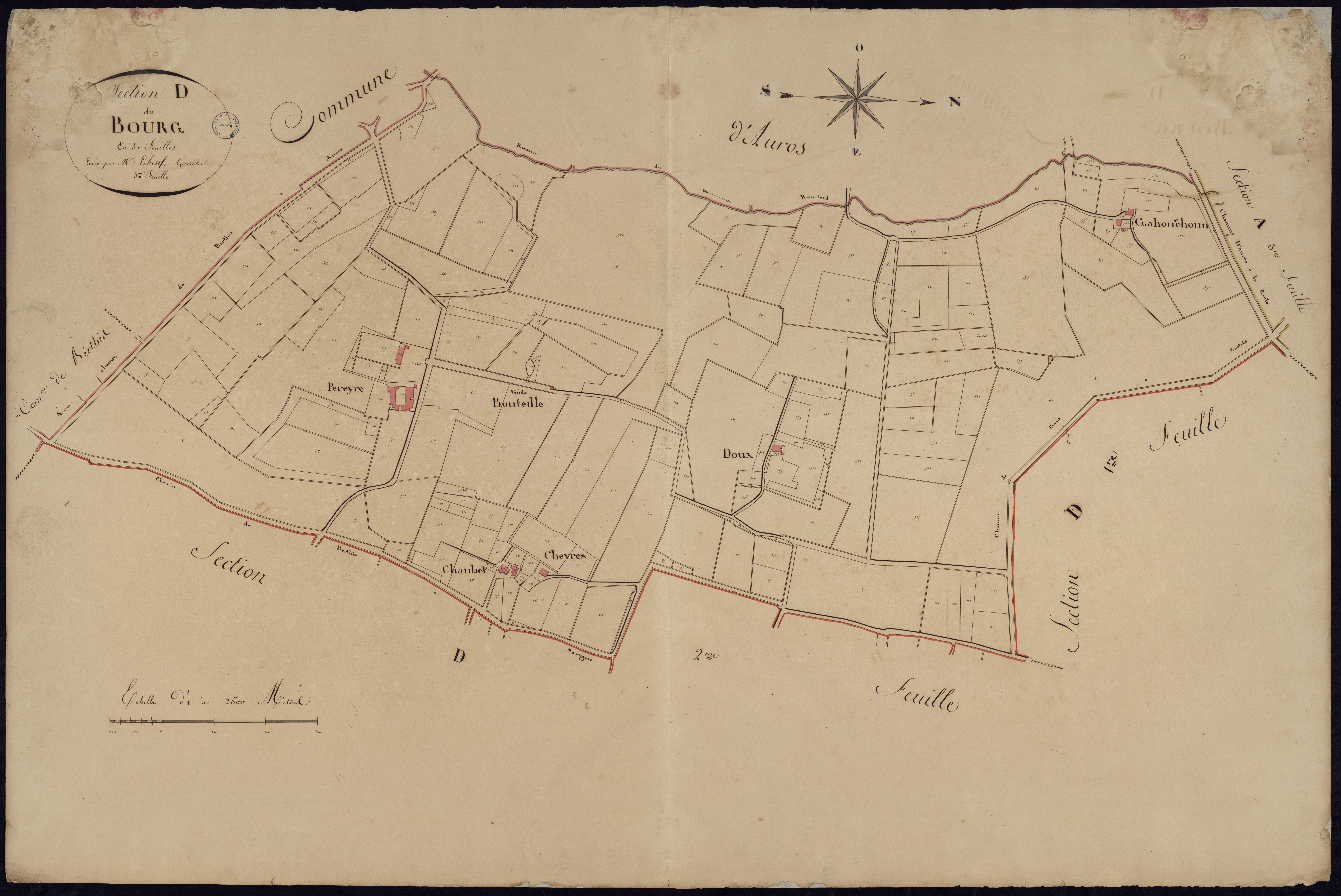Savignac - -Section D feuille 3 : Le Bourg