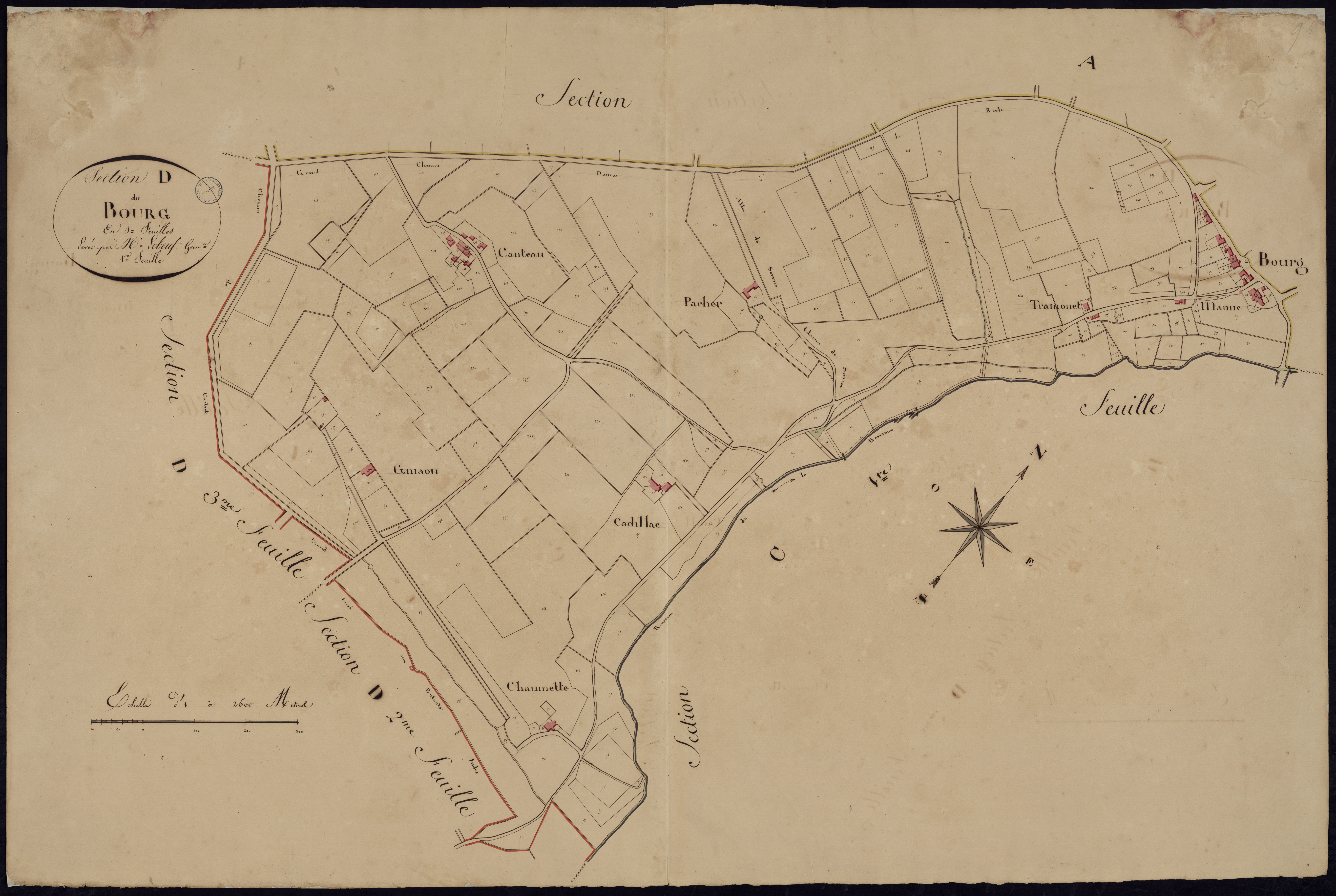 Savignac - -Section D feuille 1 : Le Bourg