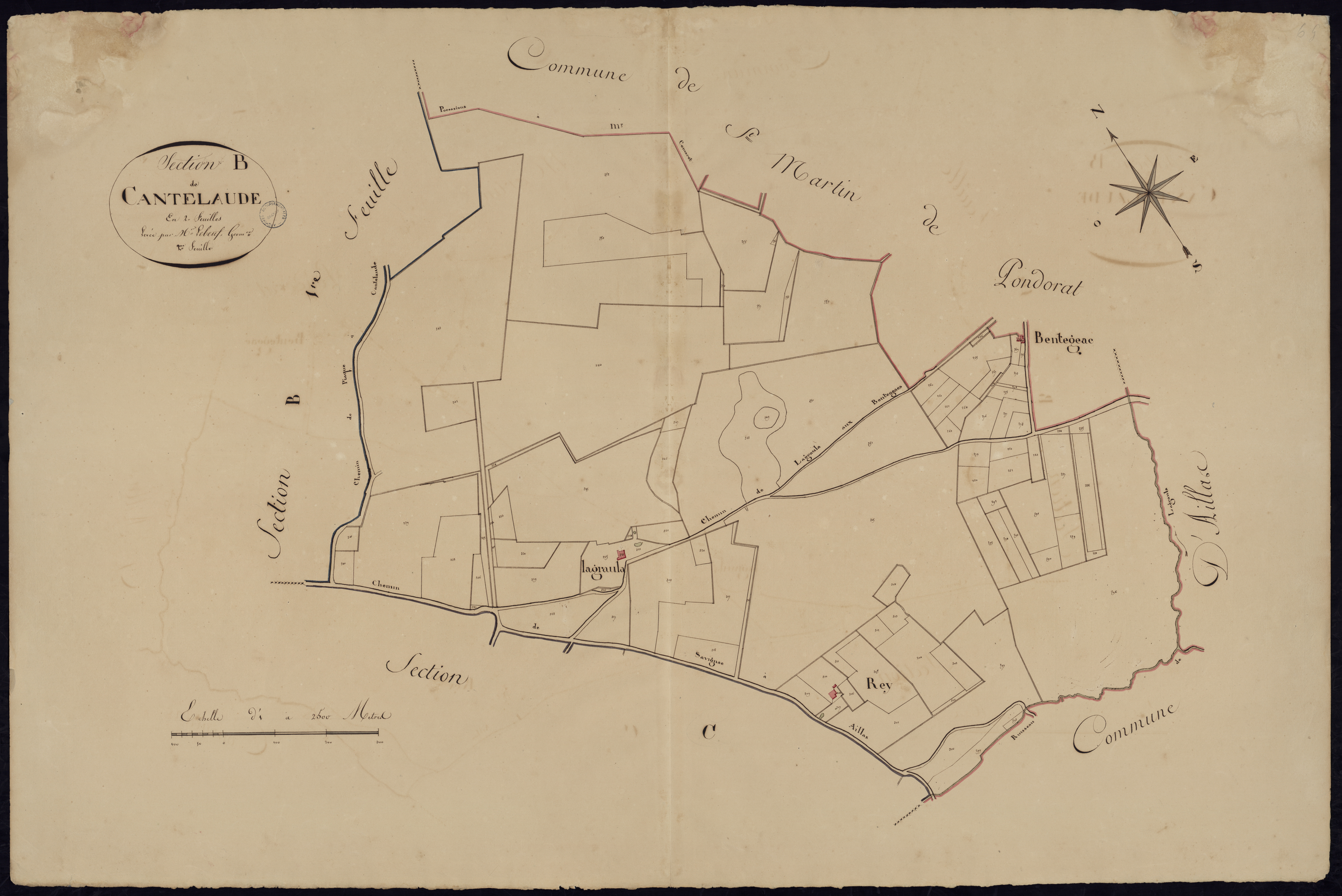 Savignac - -Section B feuille 2 : Cantelaude