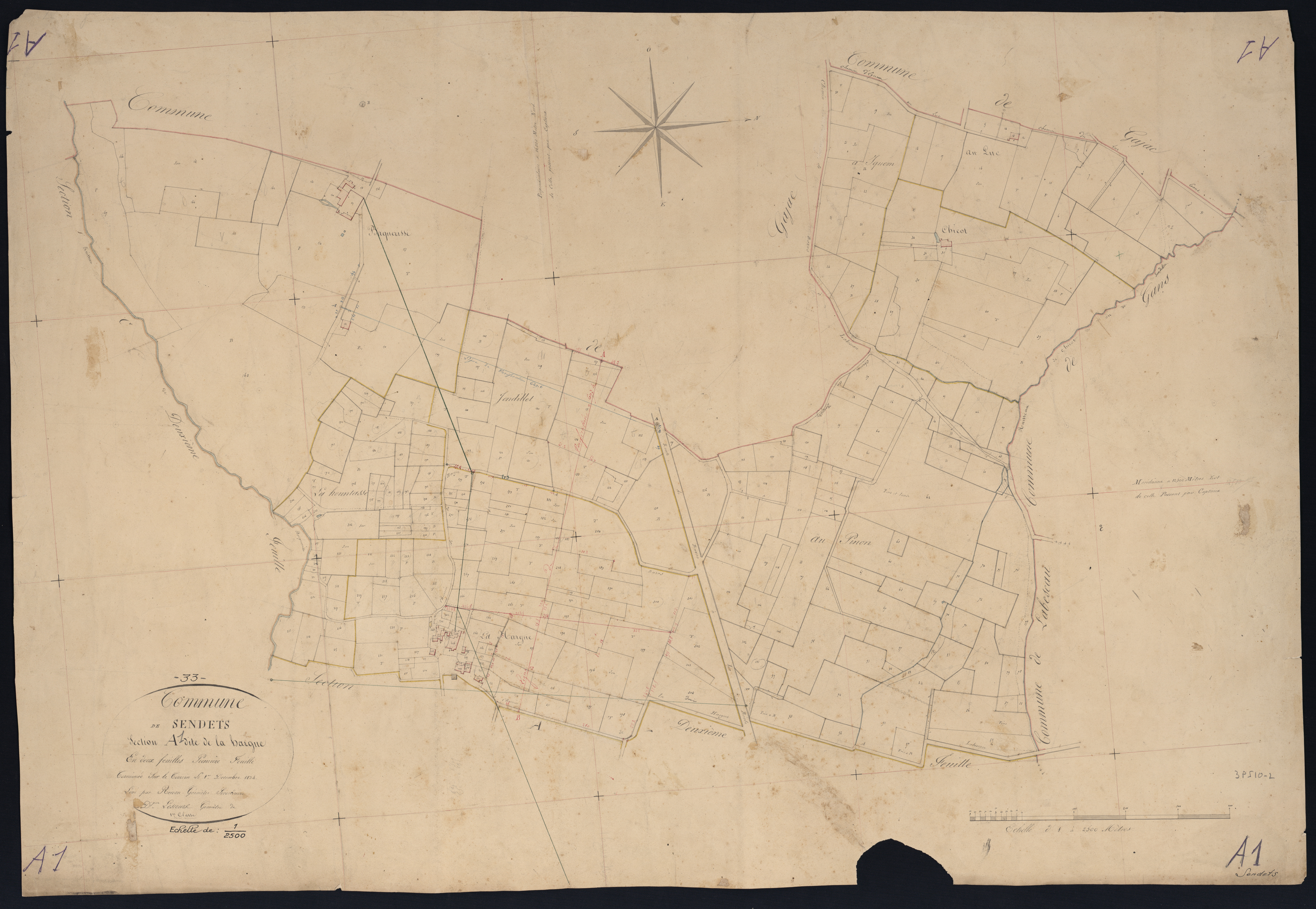 Sendets - -Section A feuille 1 : La Hargue