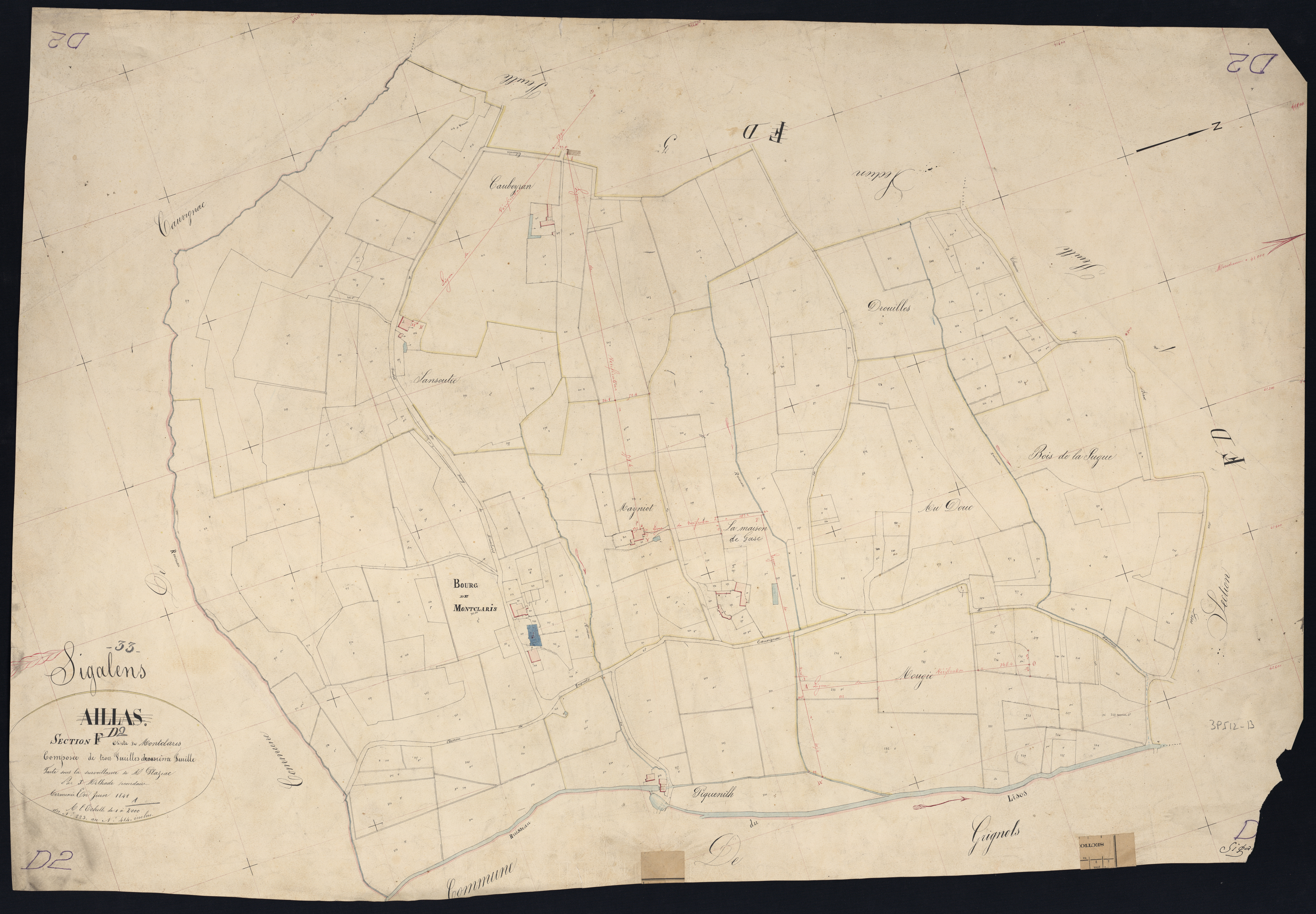 Sigalens - -Section D feuille 2 : Monclaris
