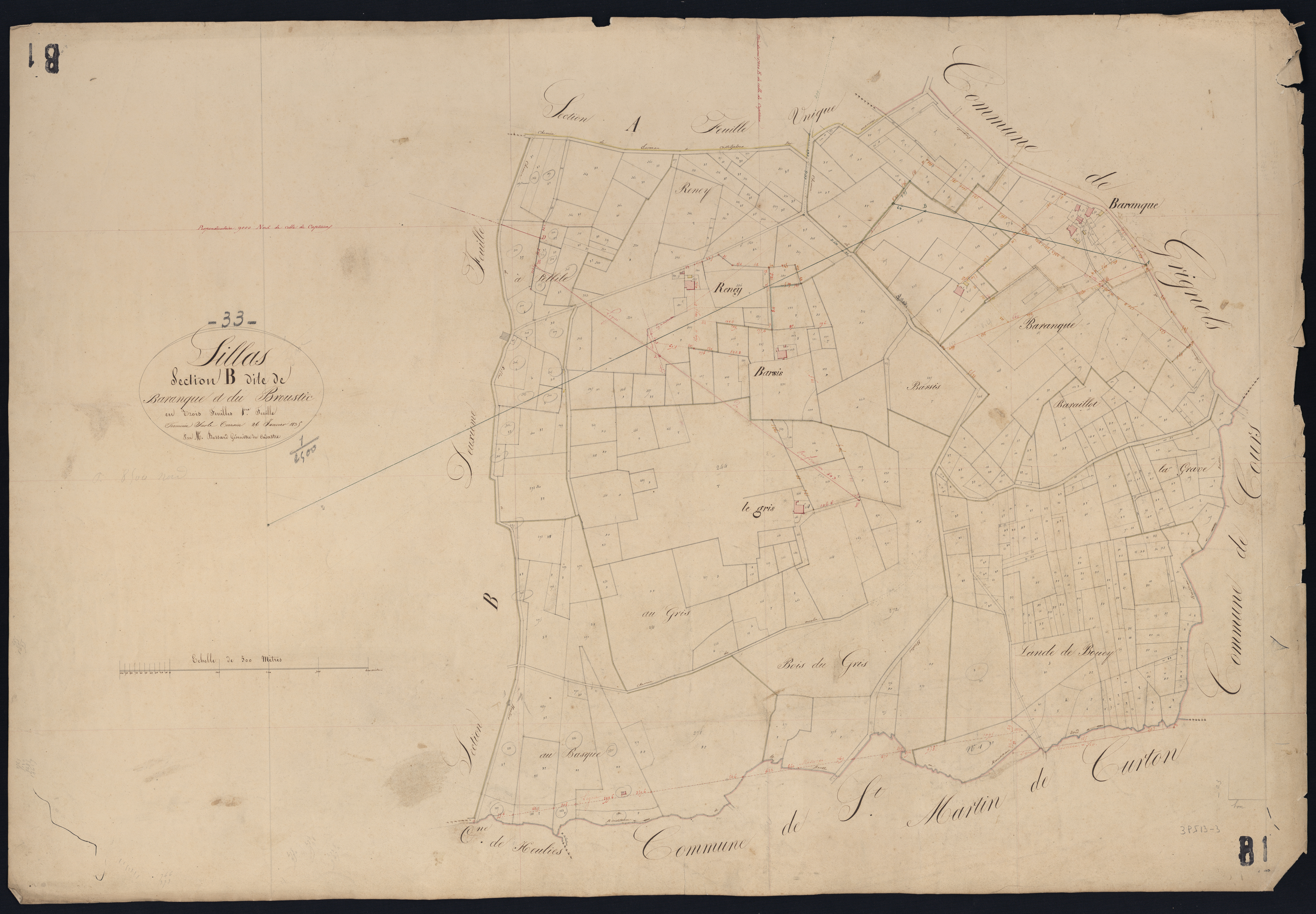 Sillas - -Section B feuille 1 : Baranque et Broustic