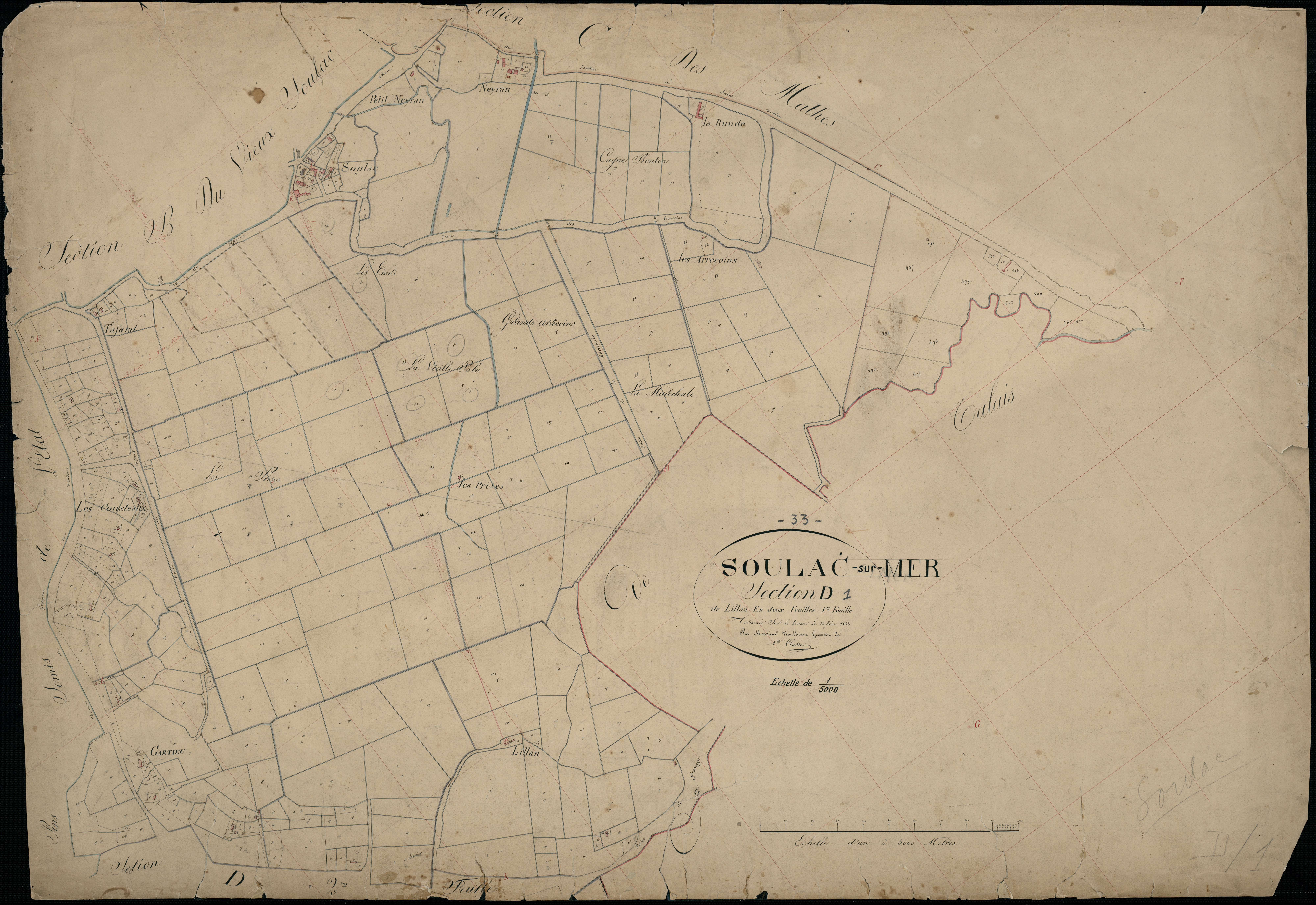 Soulac-sur-Mer - -Section D feuille 1 : Lillan