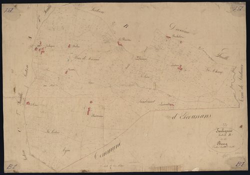 Soulignac - -Section B feuille 1 : Le Bourg