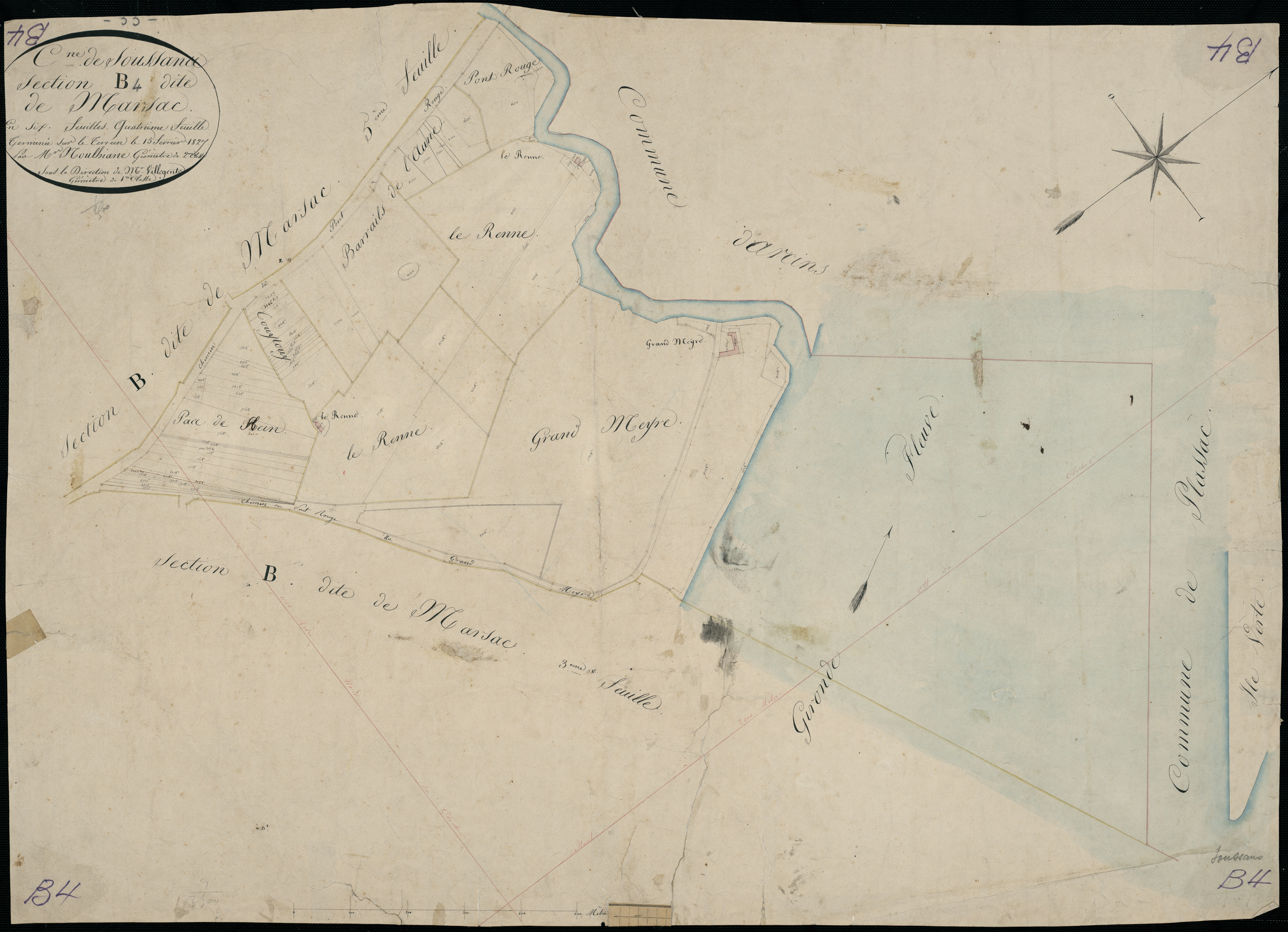 Soussans - -Section B feuille 4 : Marsac
