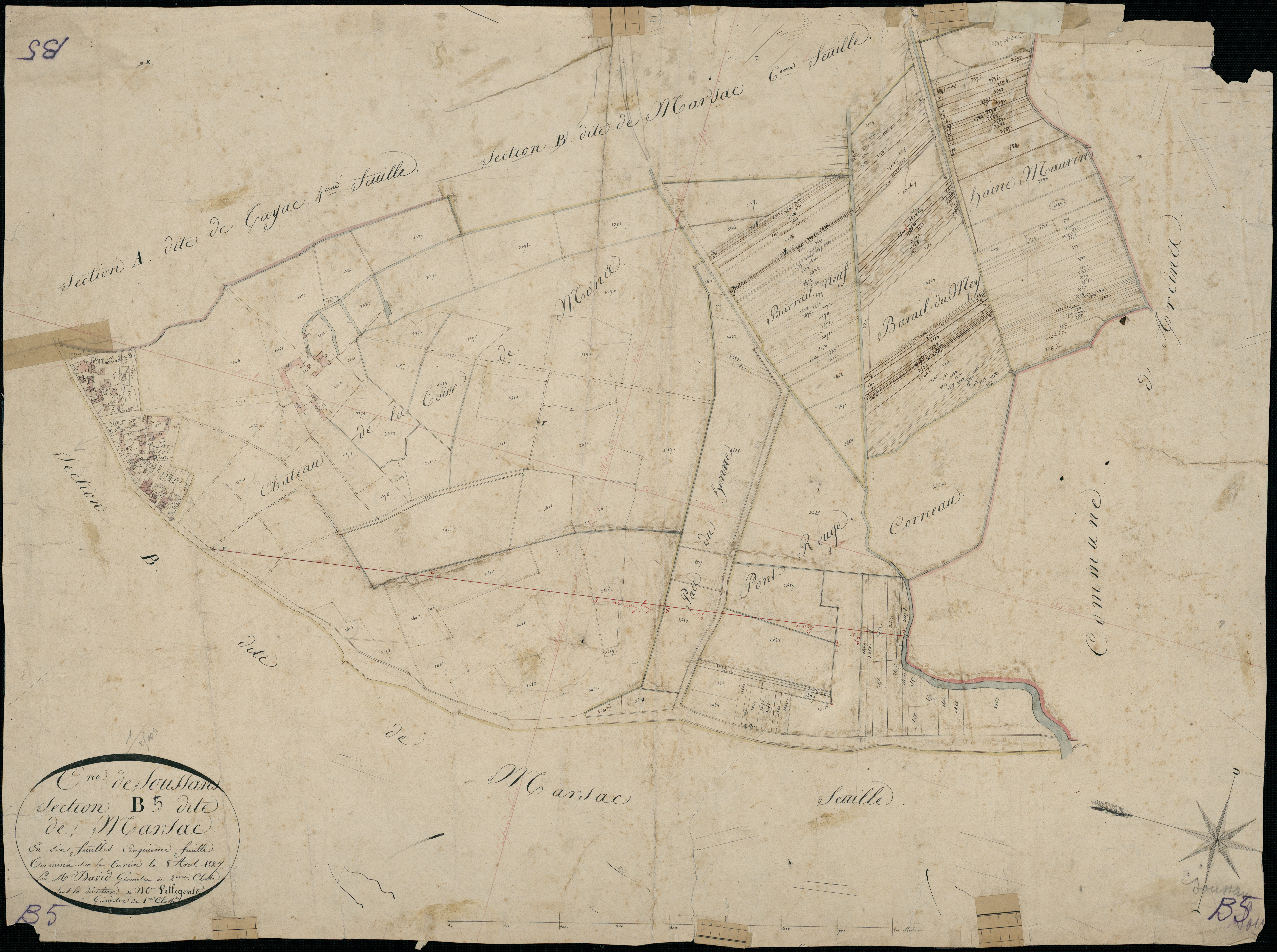 Soussans - -Section B feuille 5 : Marsac