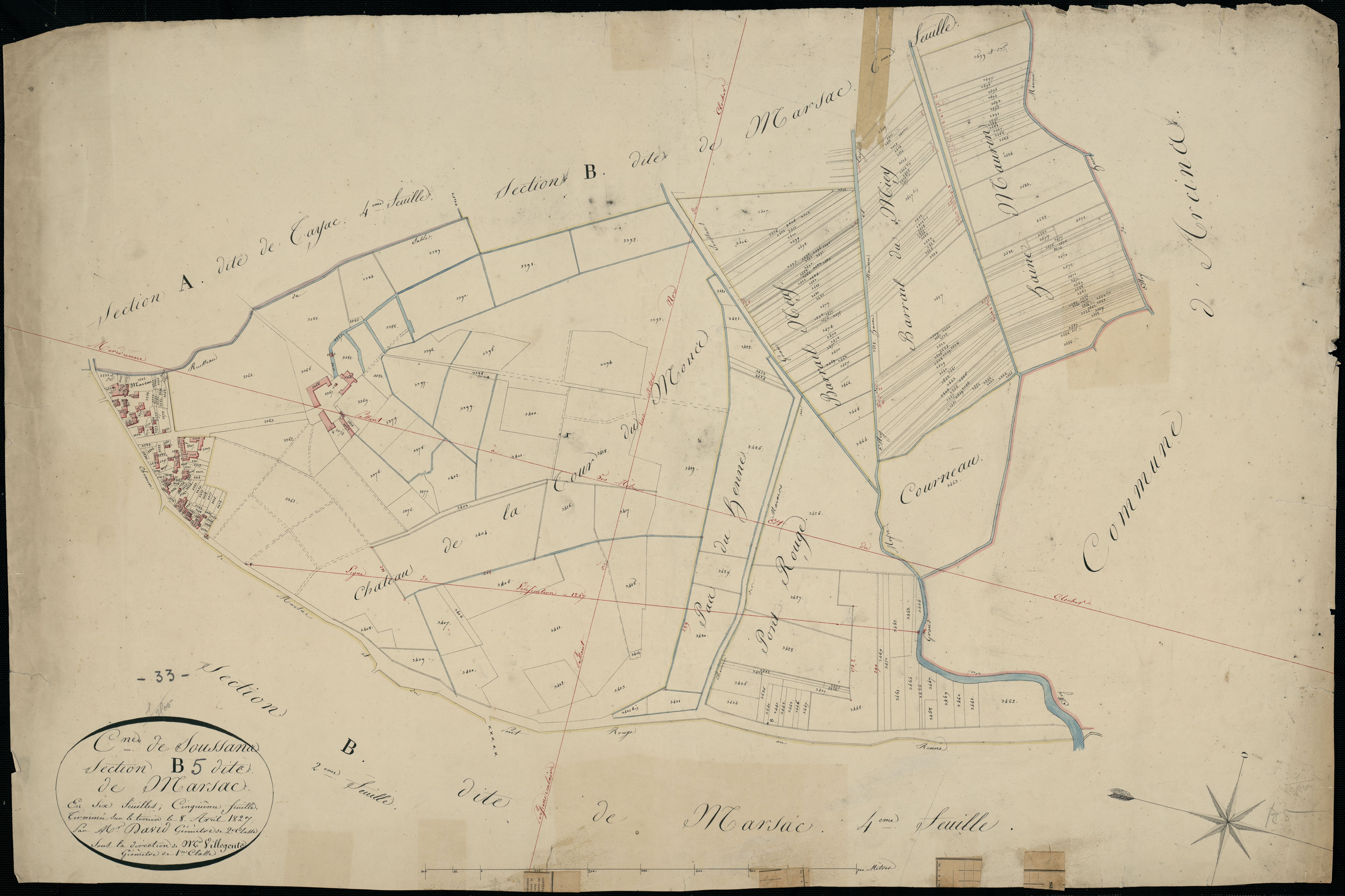 Soussans - -Section B feuille 5 : Marsac