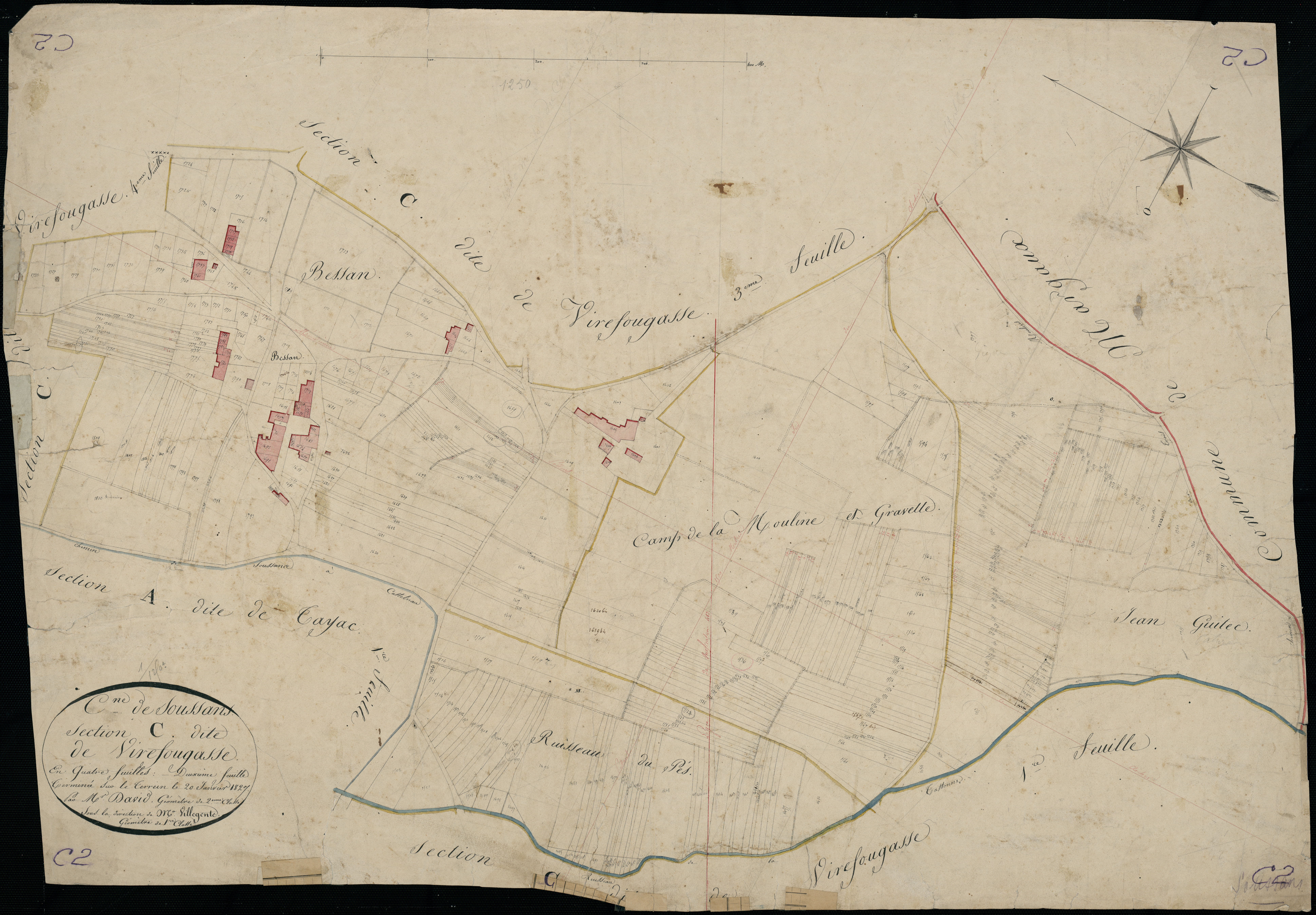 Soussans - -Section C feuille 2 : Virefougasse