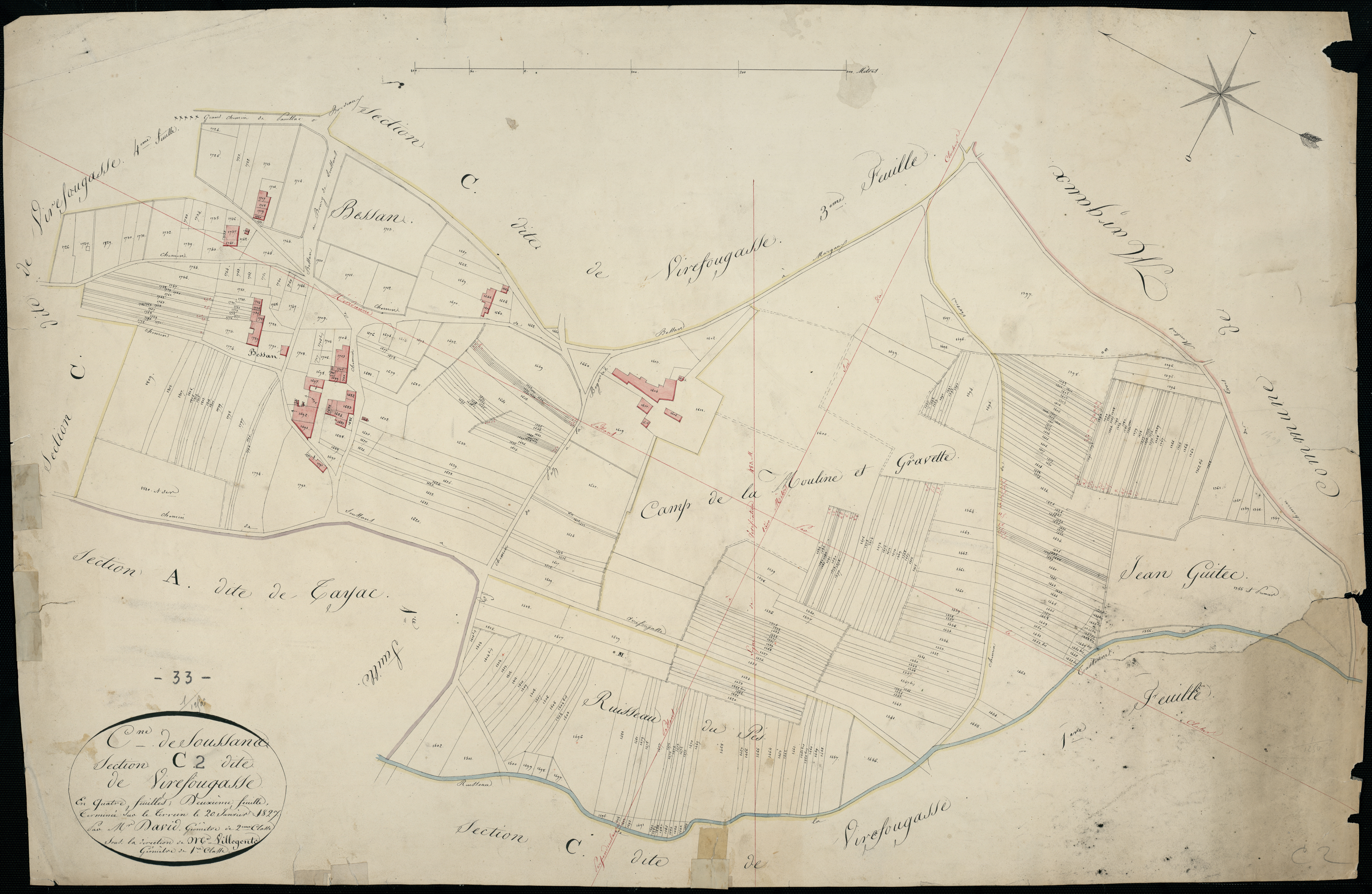 Soussans - -Section C feuille 2 : Virefougasse