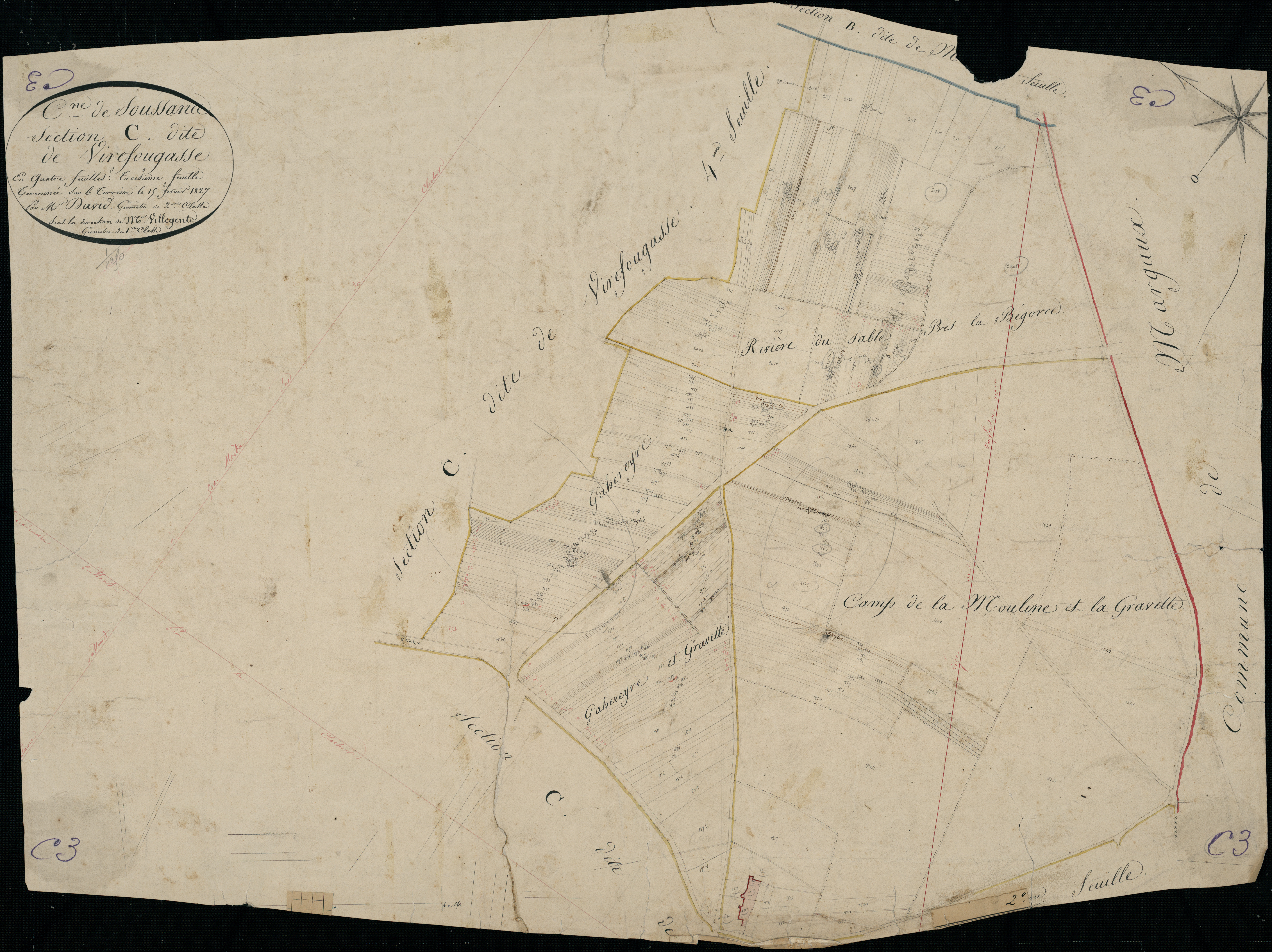 Soussans - -Section C feuille 3 : Virefougasse