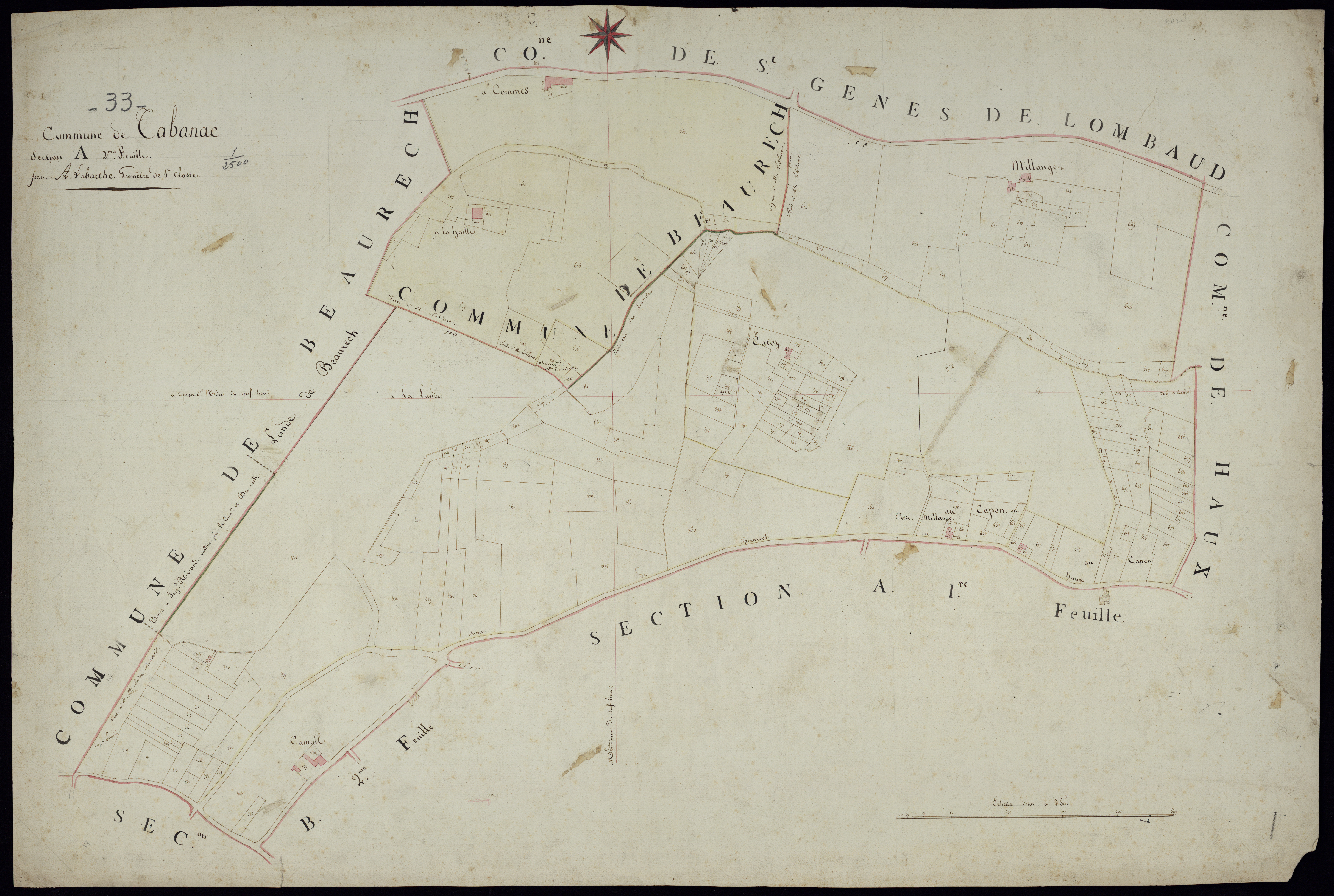Tabanac - -Section A feuille 2 : Le Nord