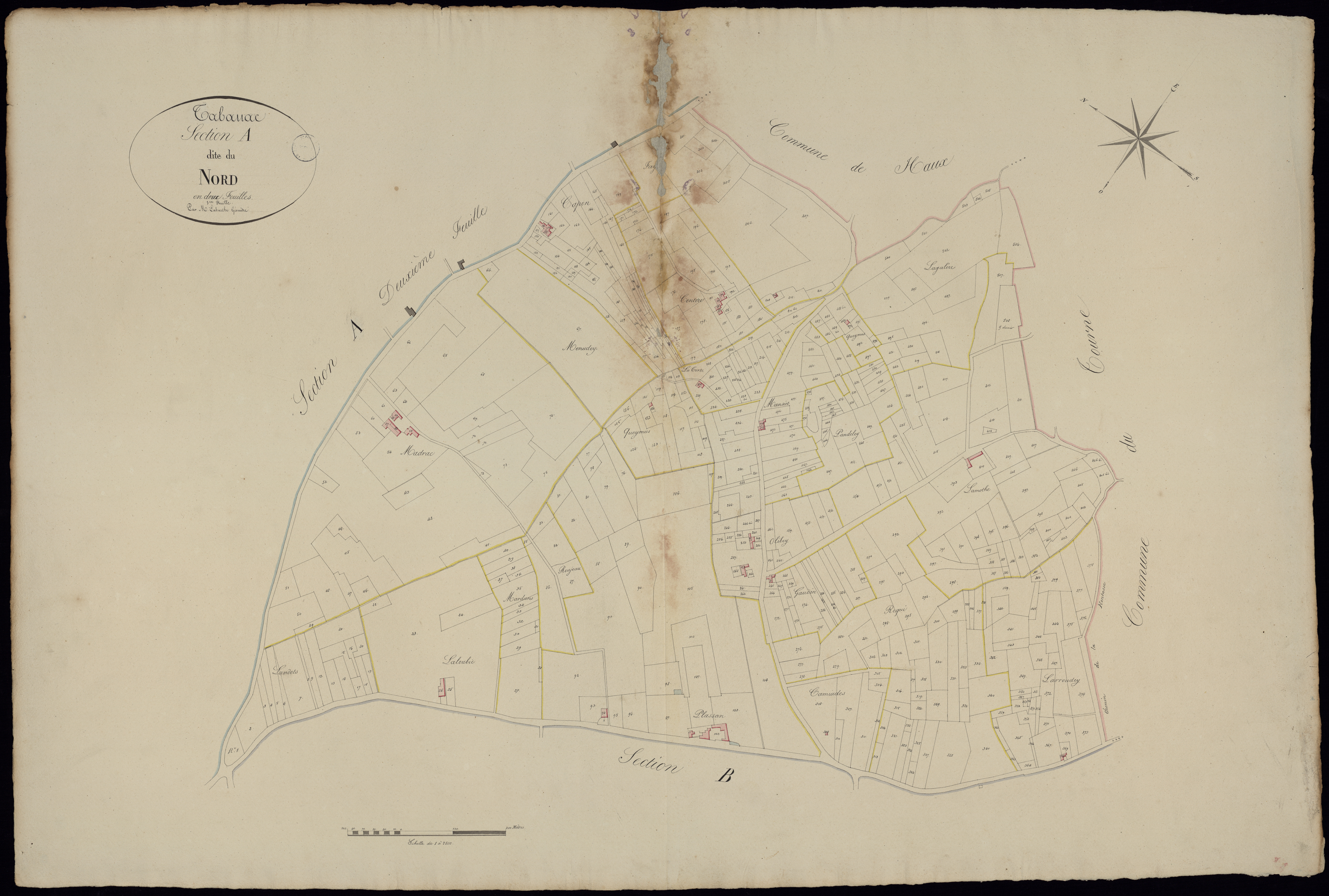 Tabanac - -Section A feuille 1 : Le Nord