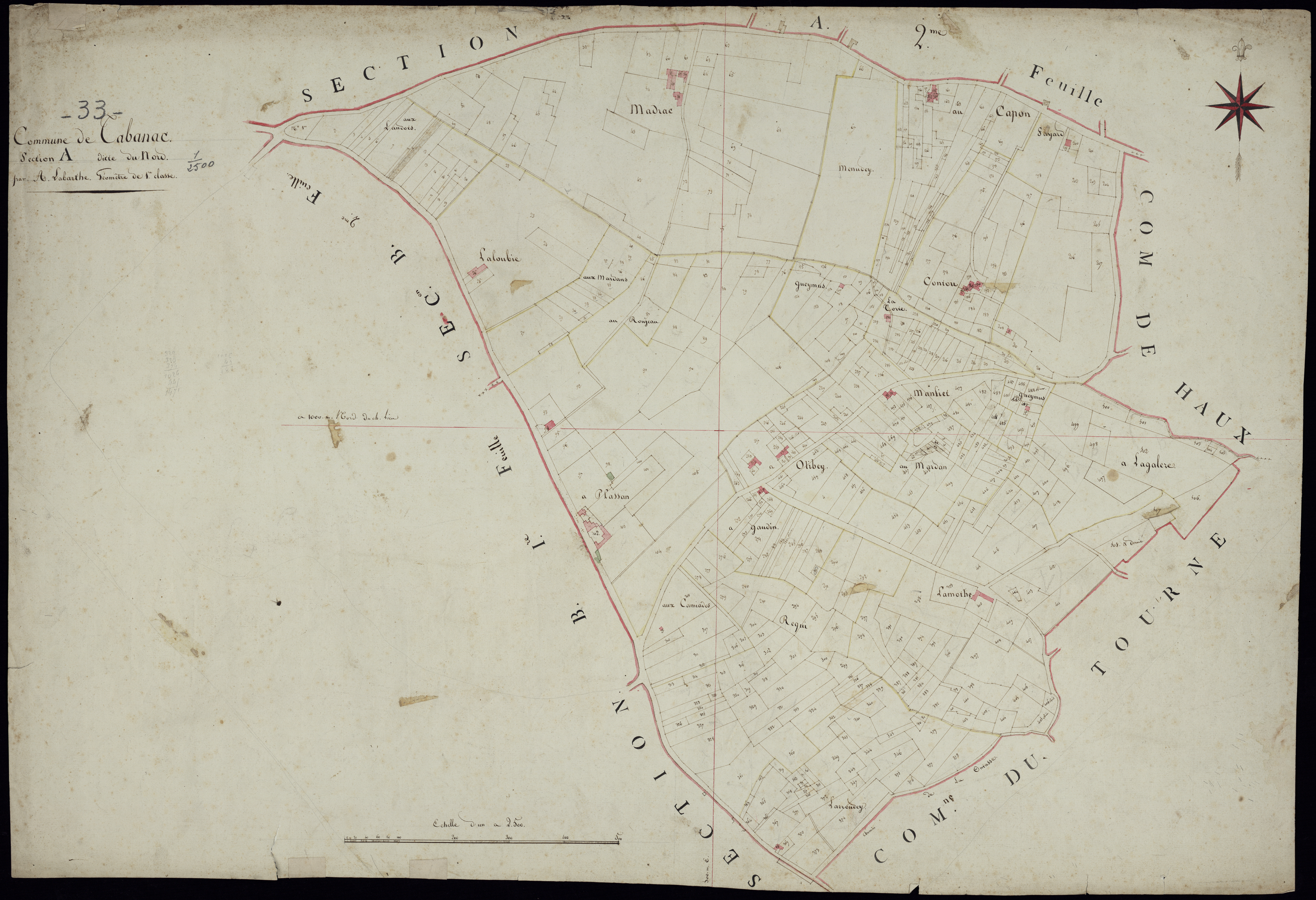Tabanac - -Section A feuille 1 : Le Nord
