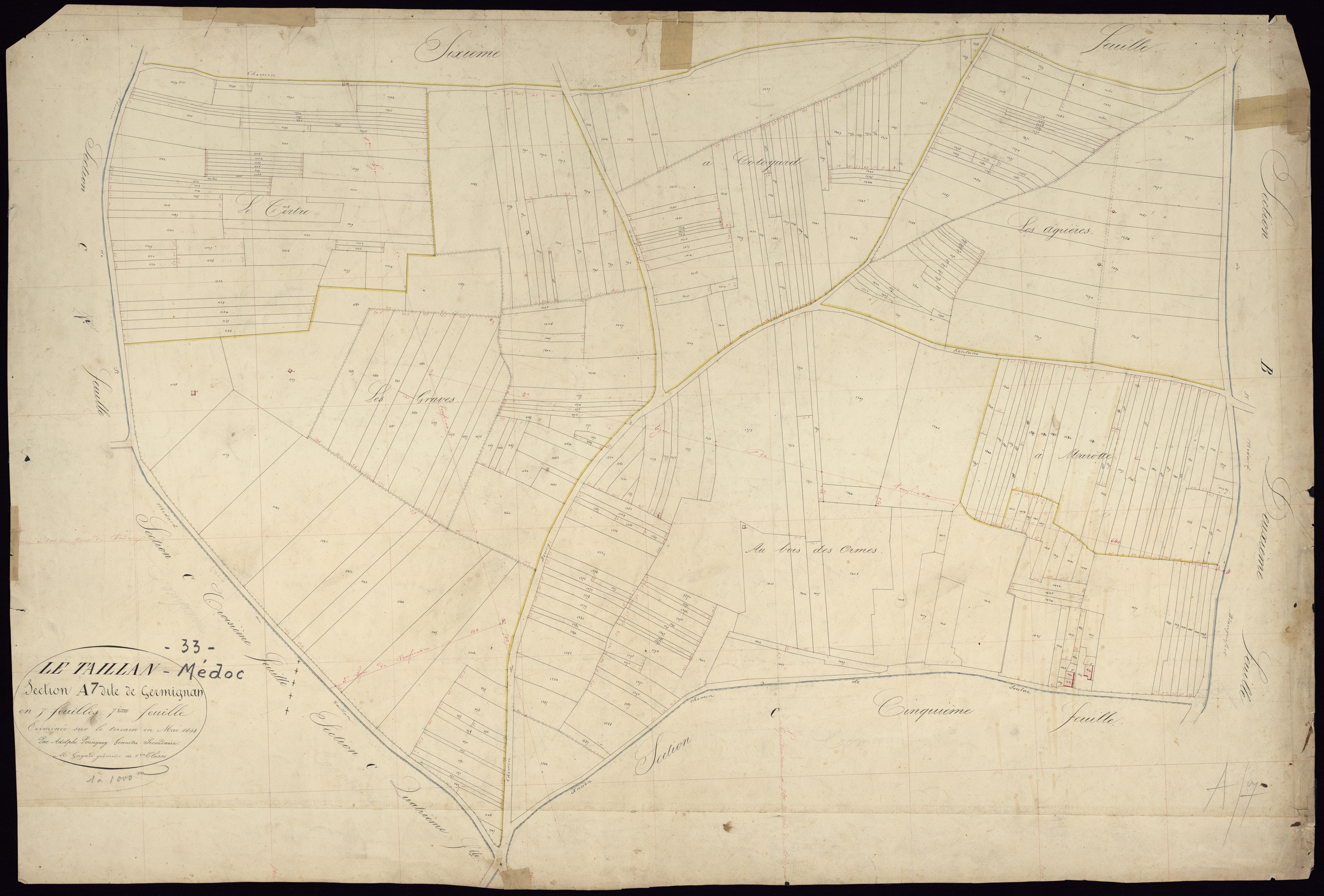 Le Taillan-Médoc - -Section A feuille 7 : Germignan