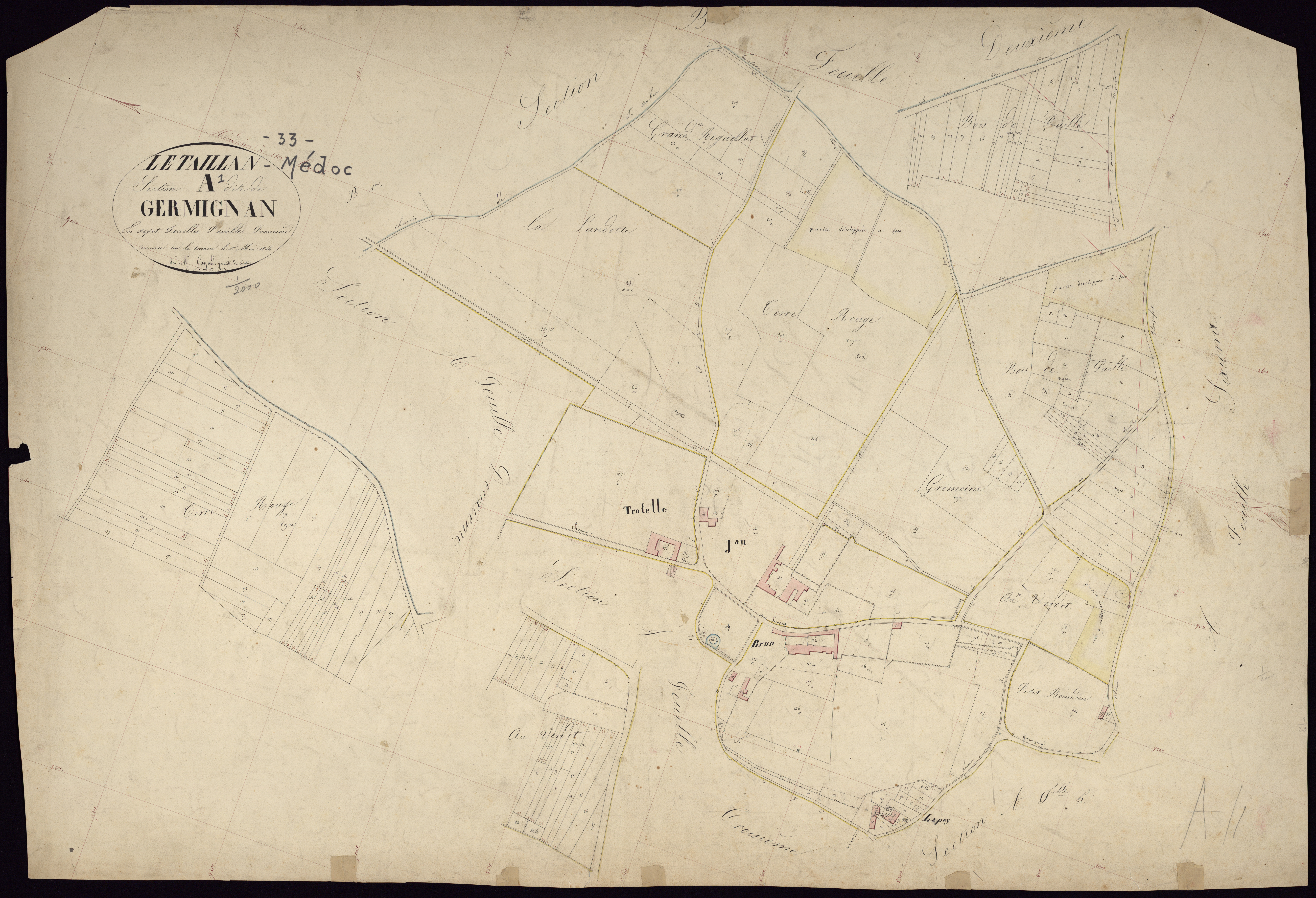 Le Taillan-Médoc - -Section A feuille 1 : Germignan