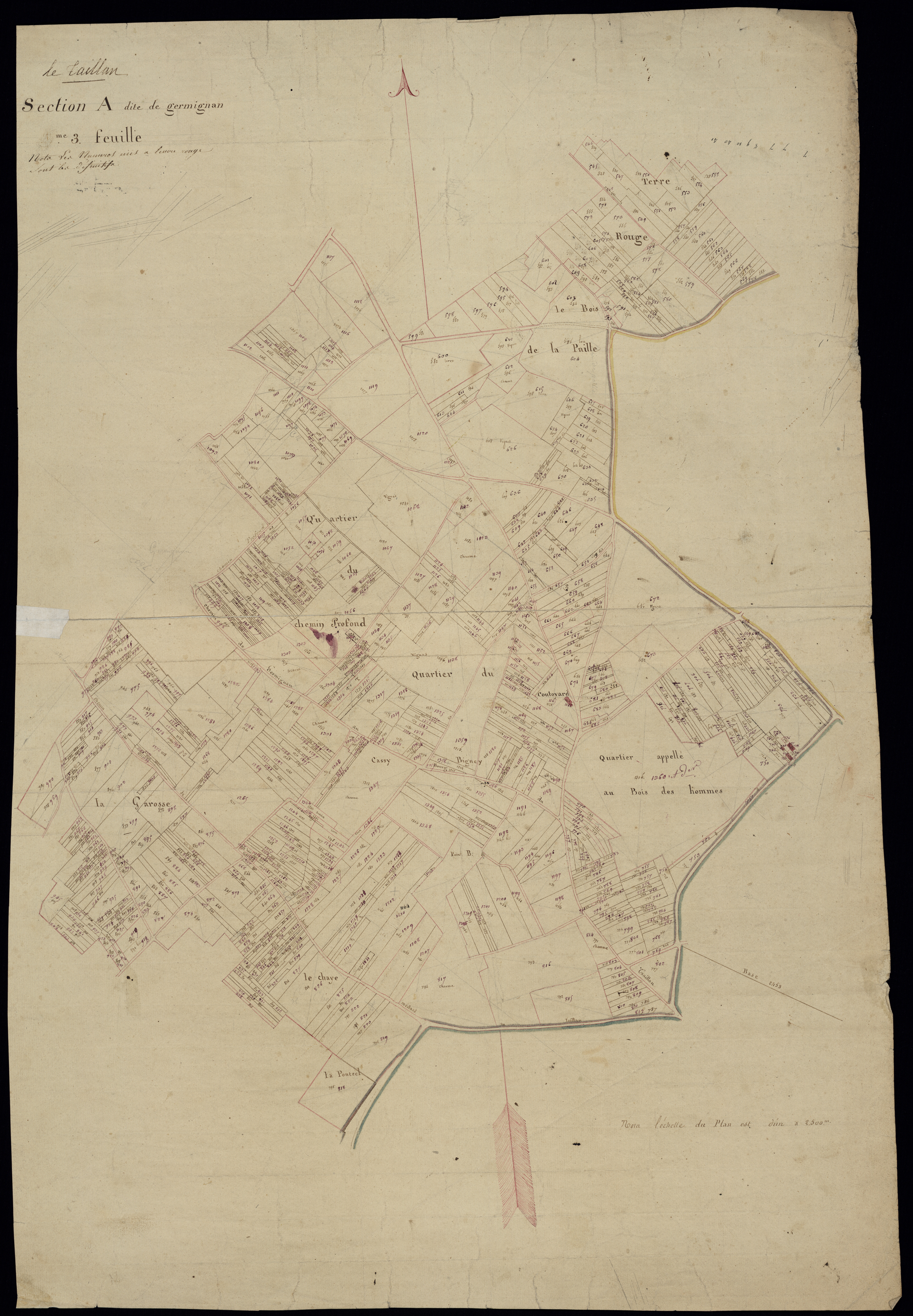 Le Taillan-Médoc - -Section A feuille 3 : Germignan