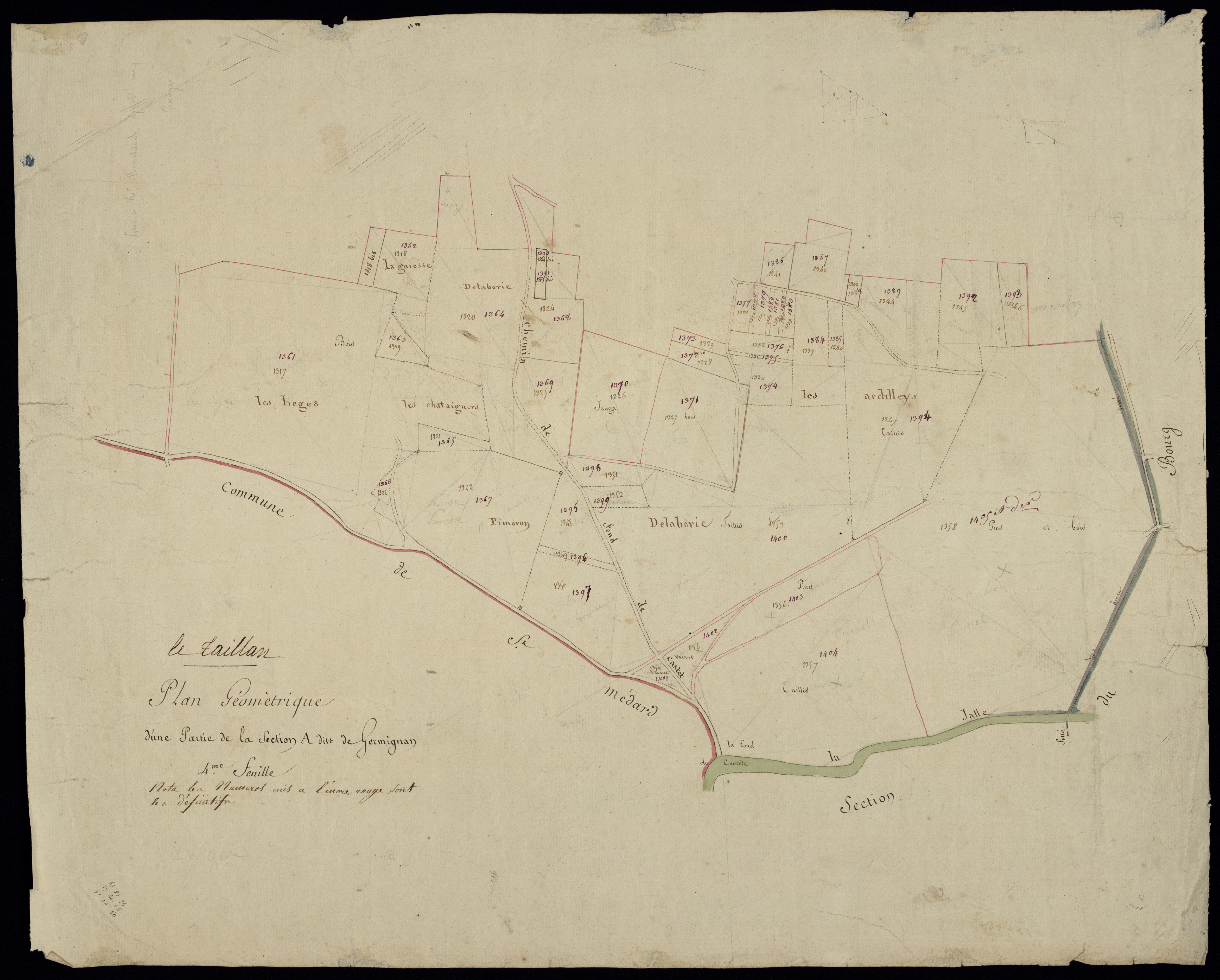 Le Taillan-Médoc - -Section A feuille 4 : Germignan