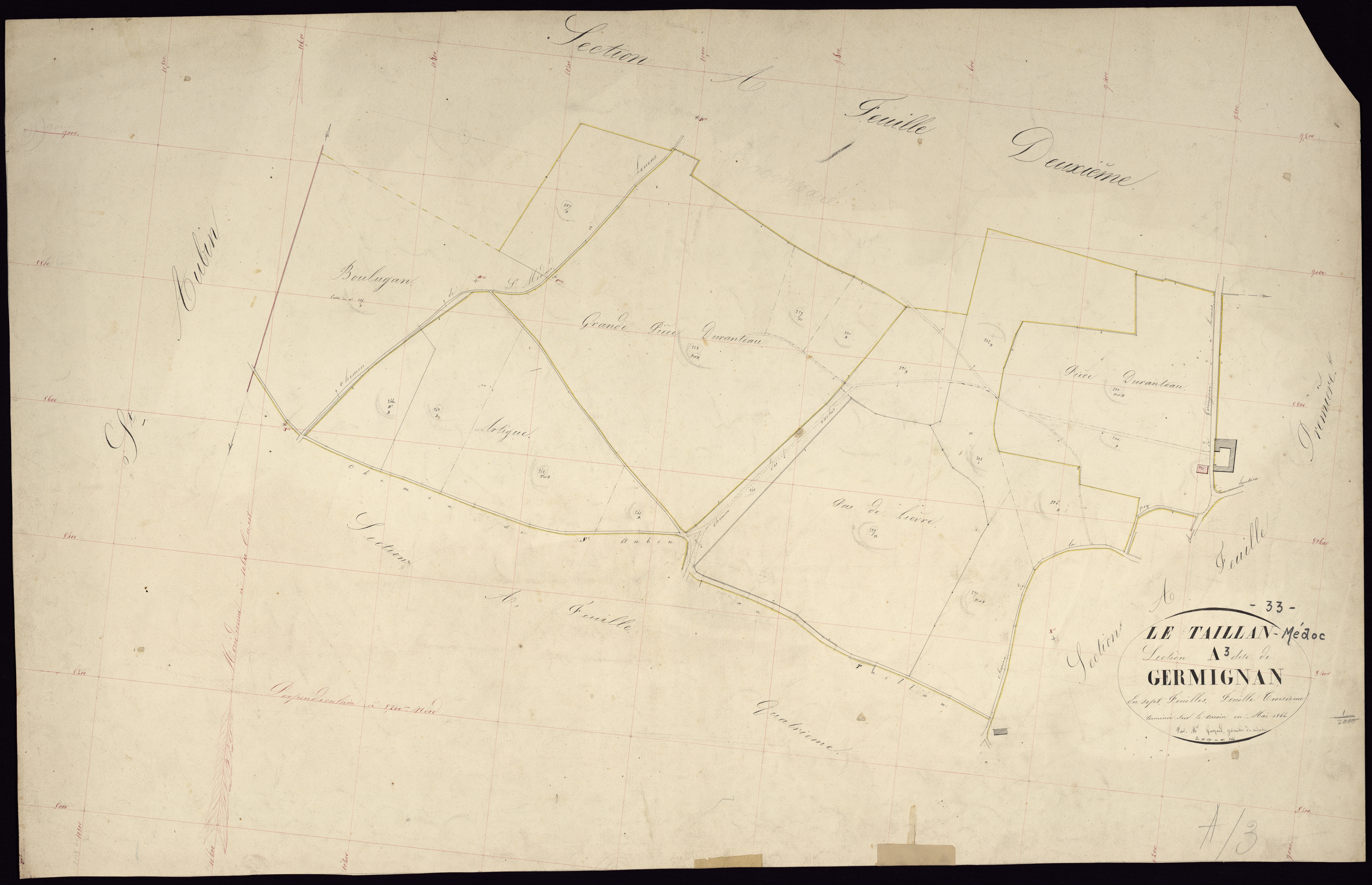 Le Taillan-Médoc - -Section A feuille 3 : Germignan