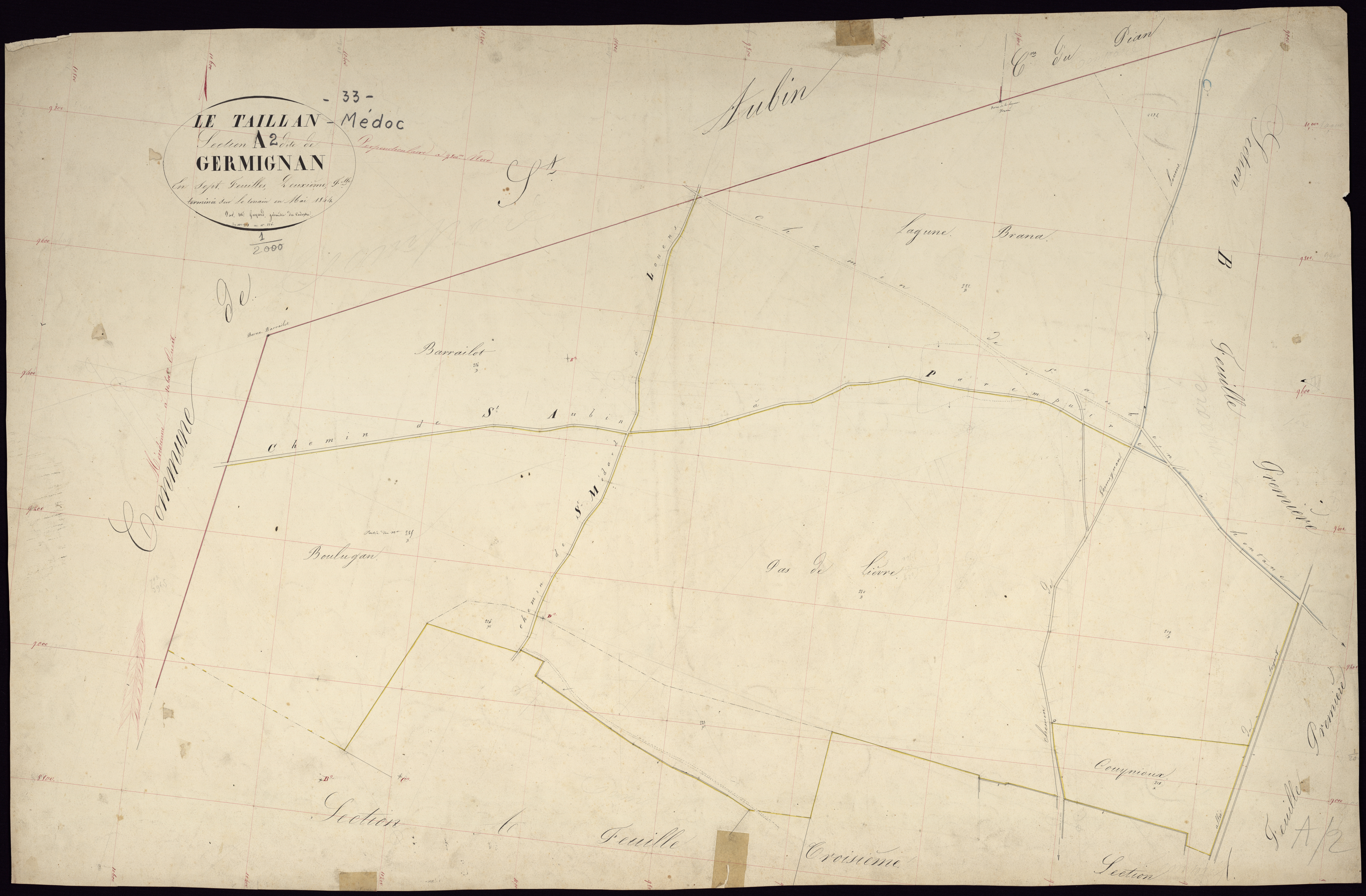 Le Taillan-Médoc - -Section A feuille 2 : Germignan