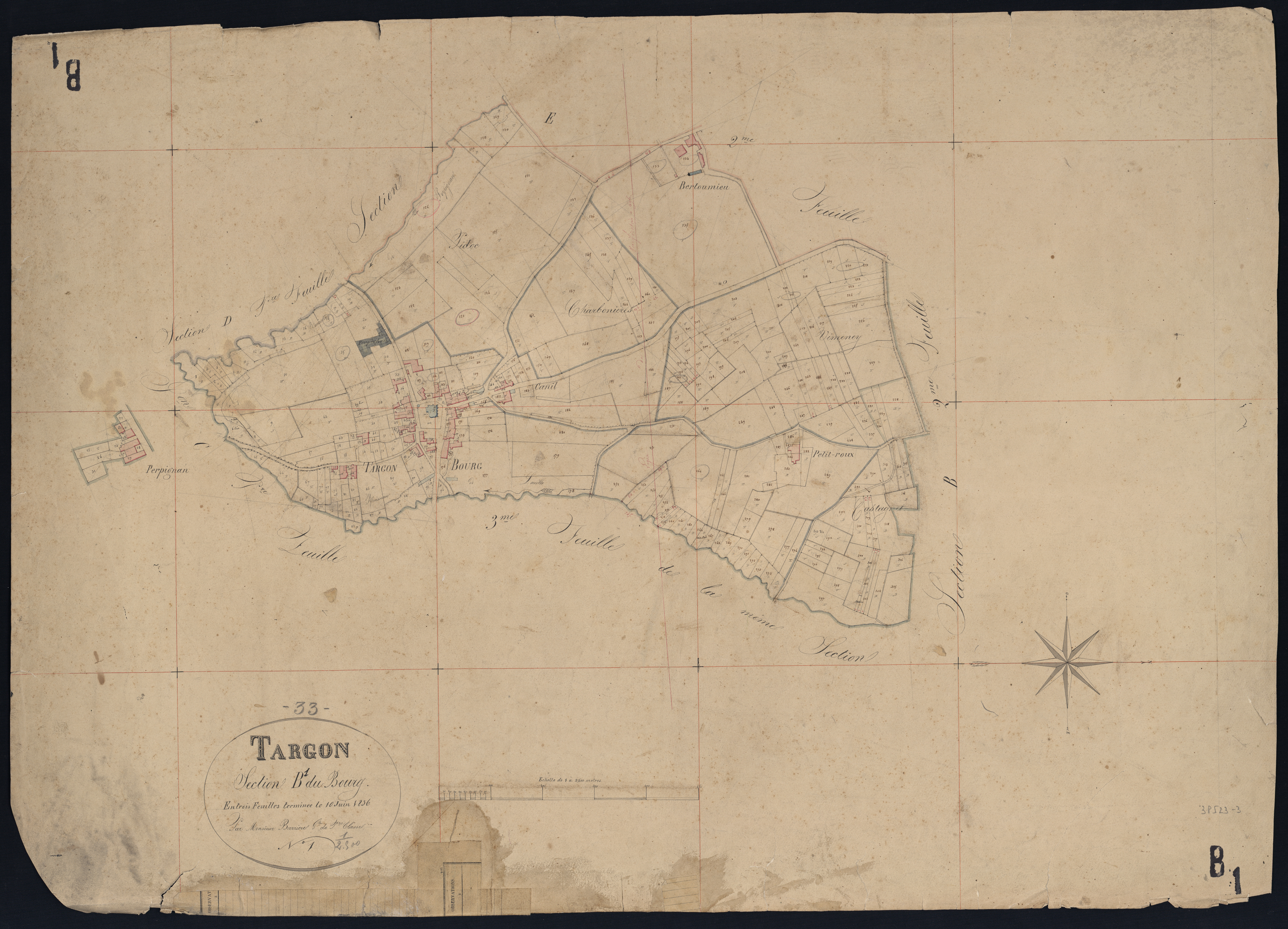 Targon - -Section B feuille 1 : Le Bourg