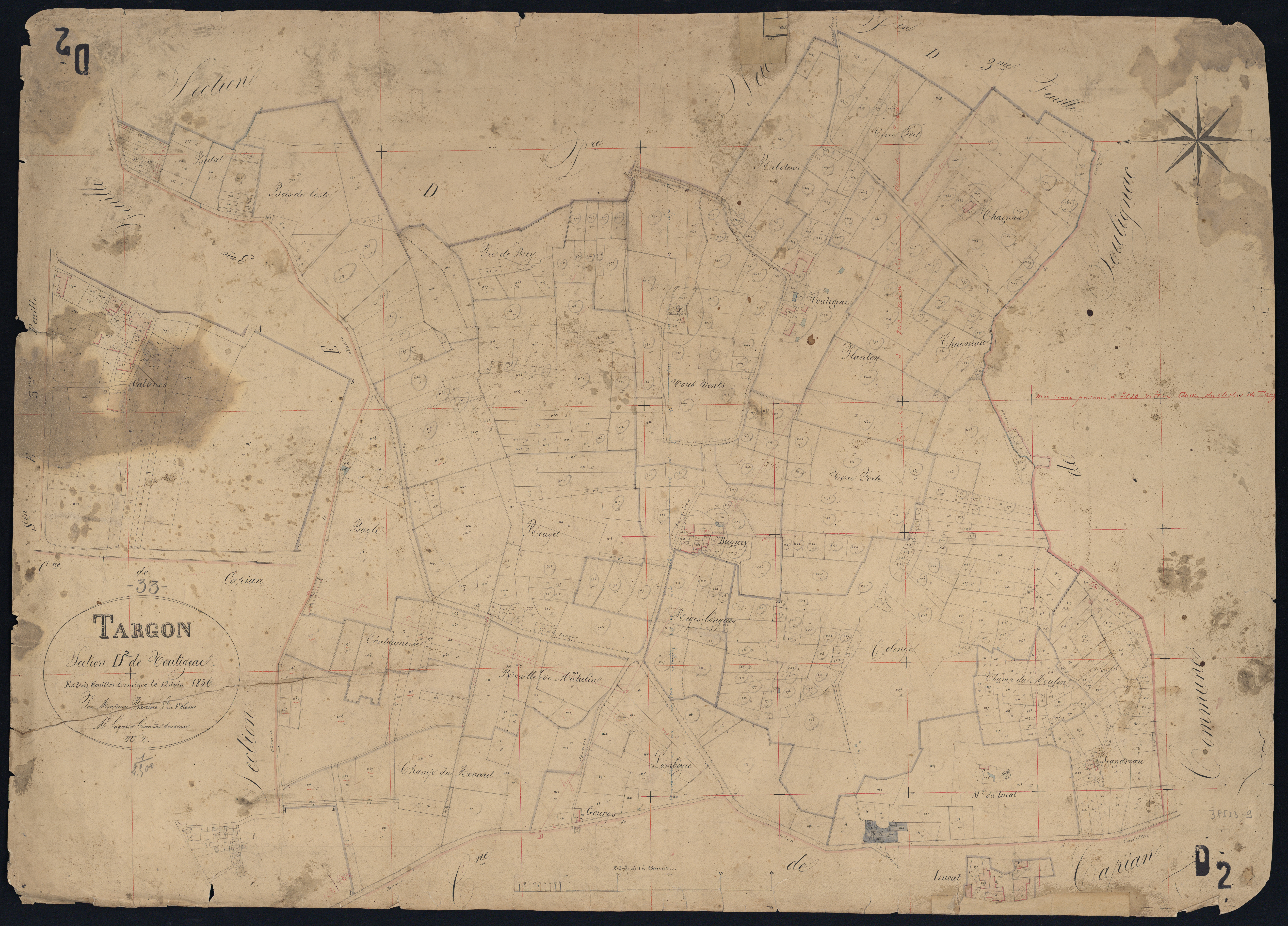 Targon - -Section D feuille 2 : Toutigeac