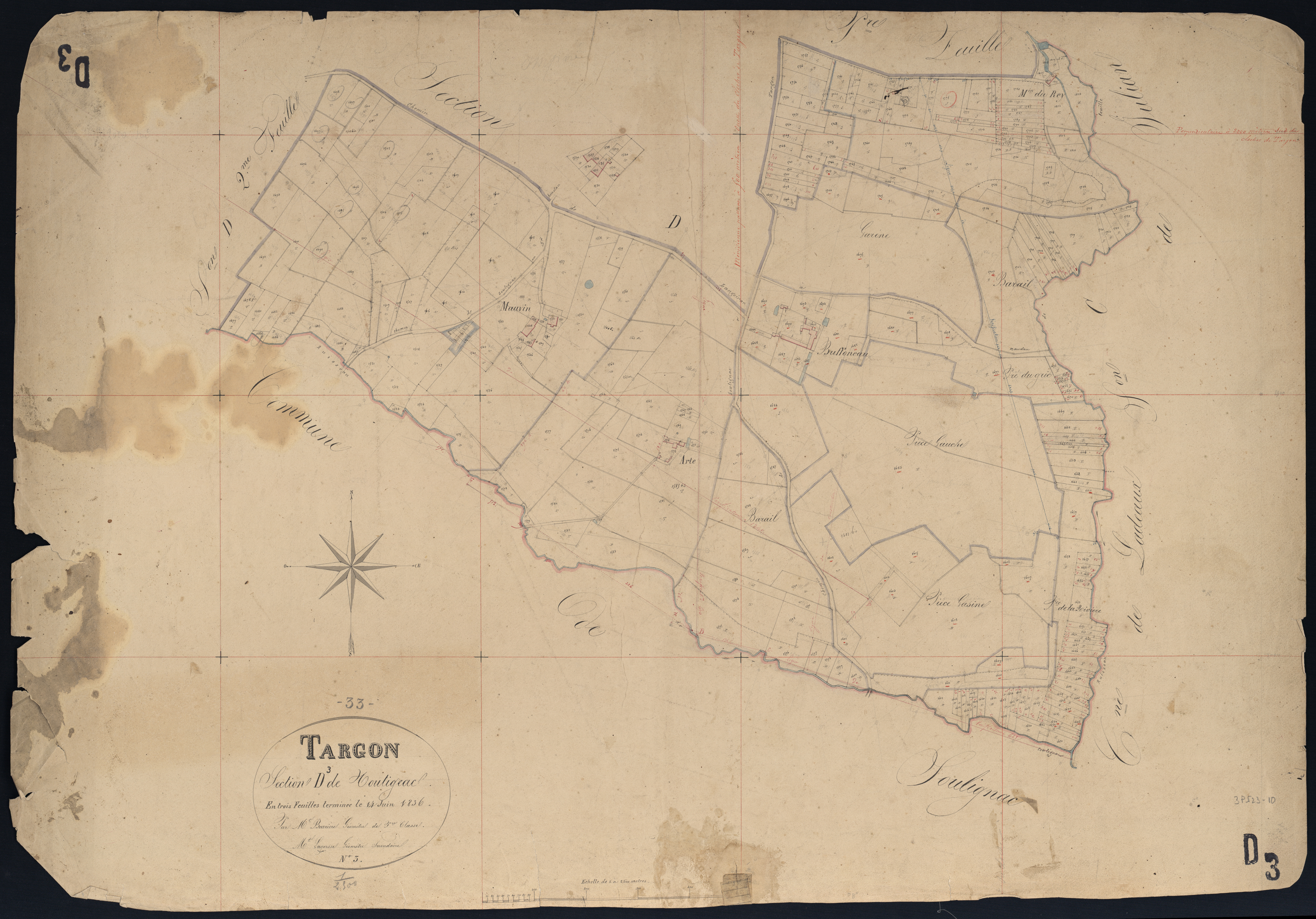 Targon - -Section D feuille 3 : Toutigeac