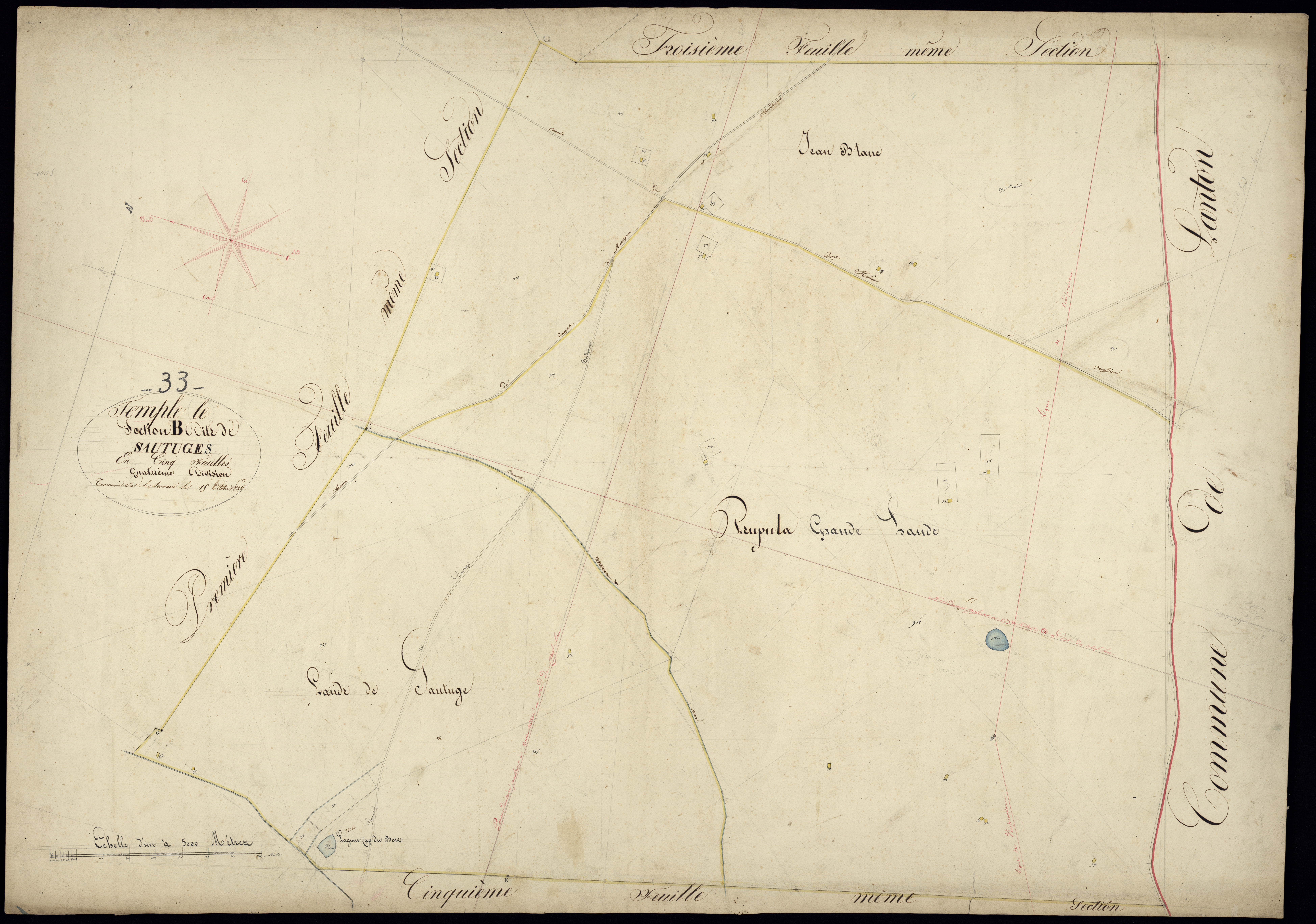 Le Temple - -Section B feuille 4 : Sautuges