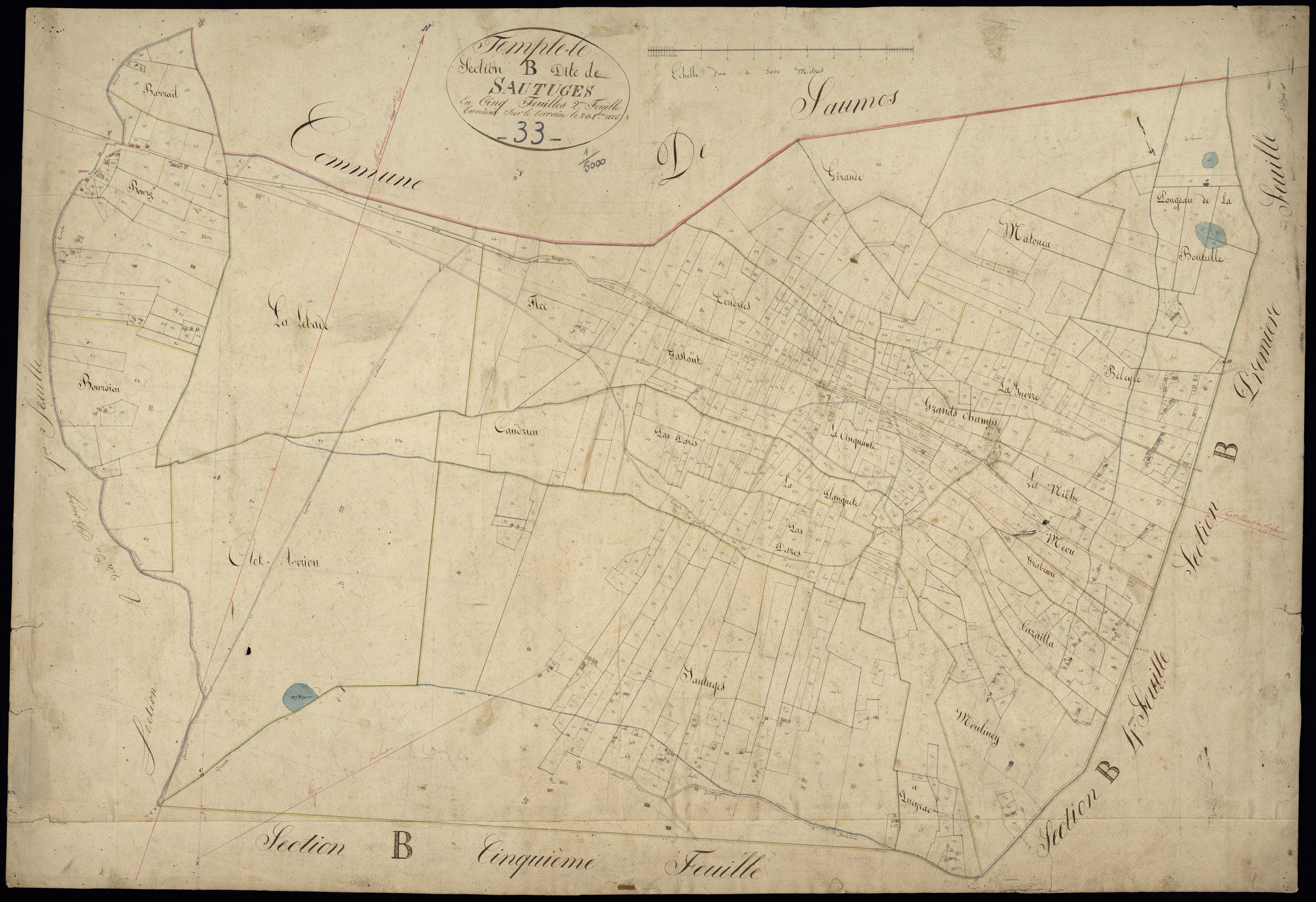 Le Temple - -Section B feuille 2 : Sautuges
