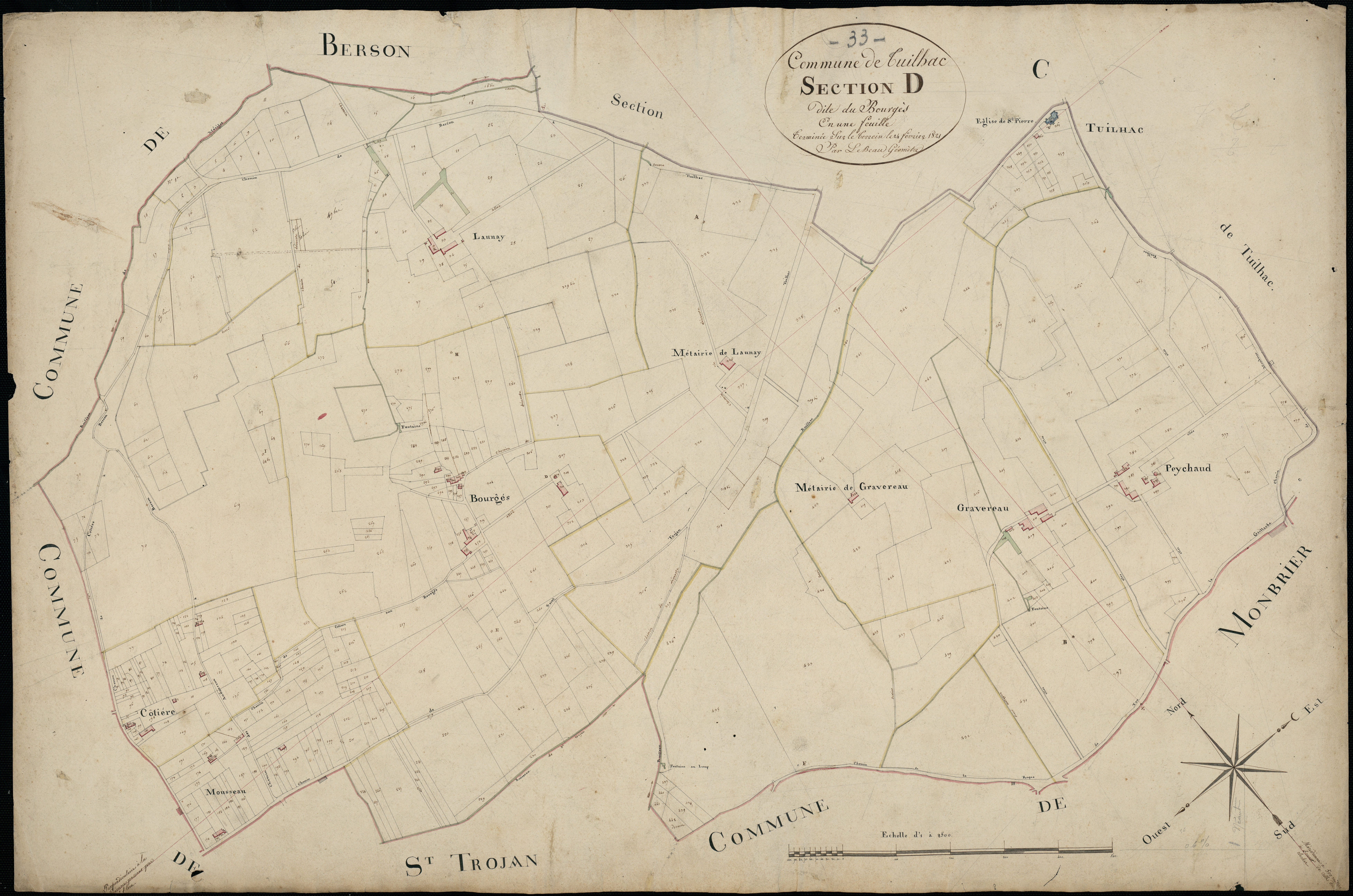 Teuillac - -Section D feuille unique : Le Bourgès