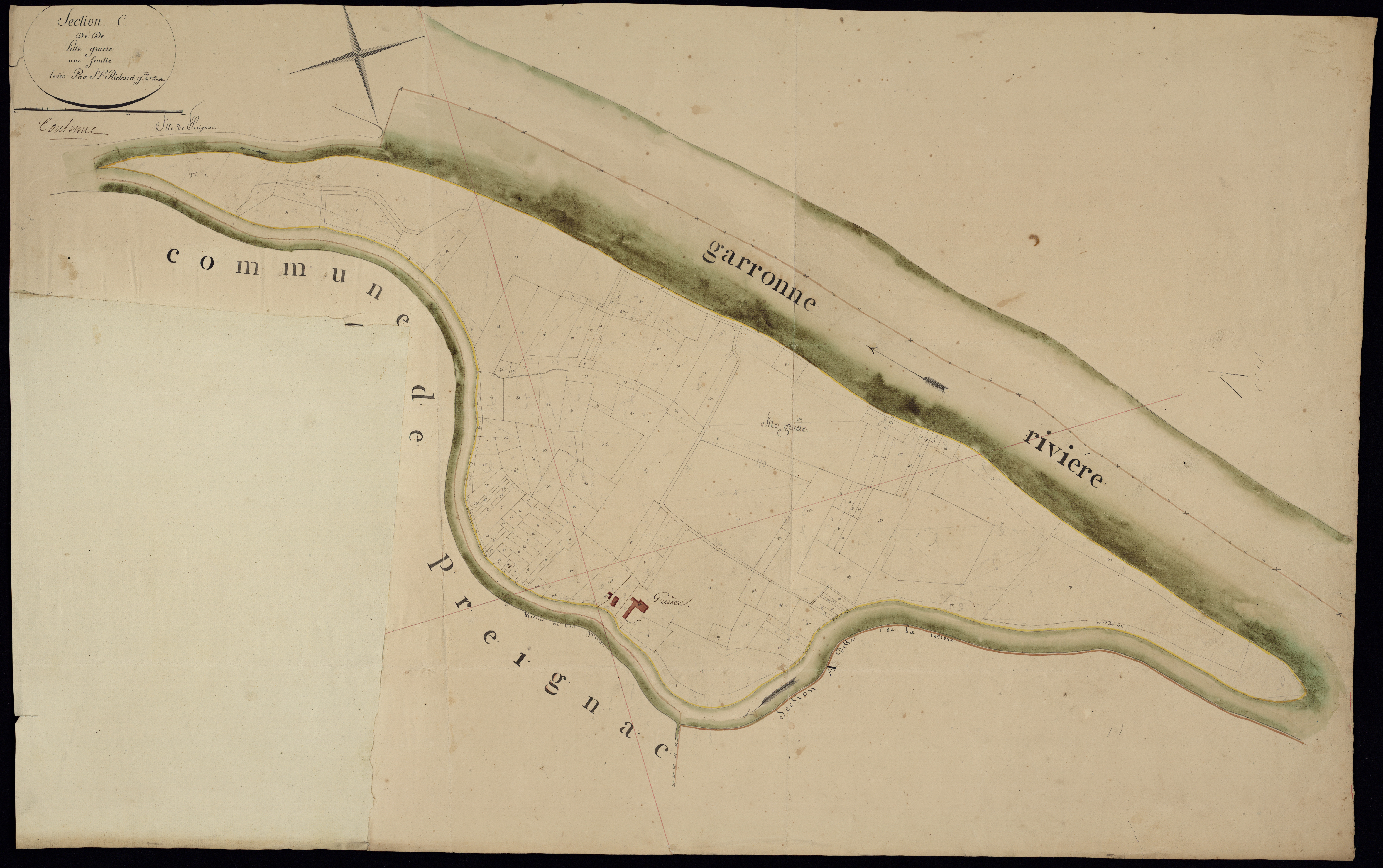 Toulenne - -Section C feuille 1 : L'Ile-Gruère