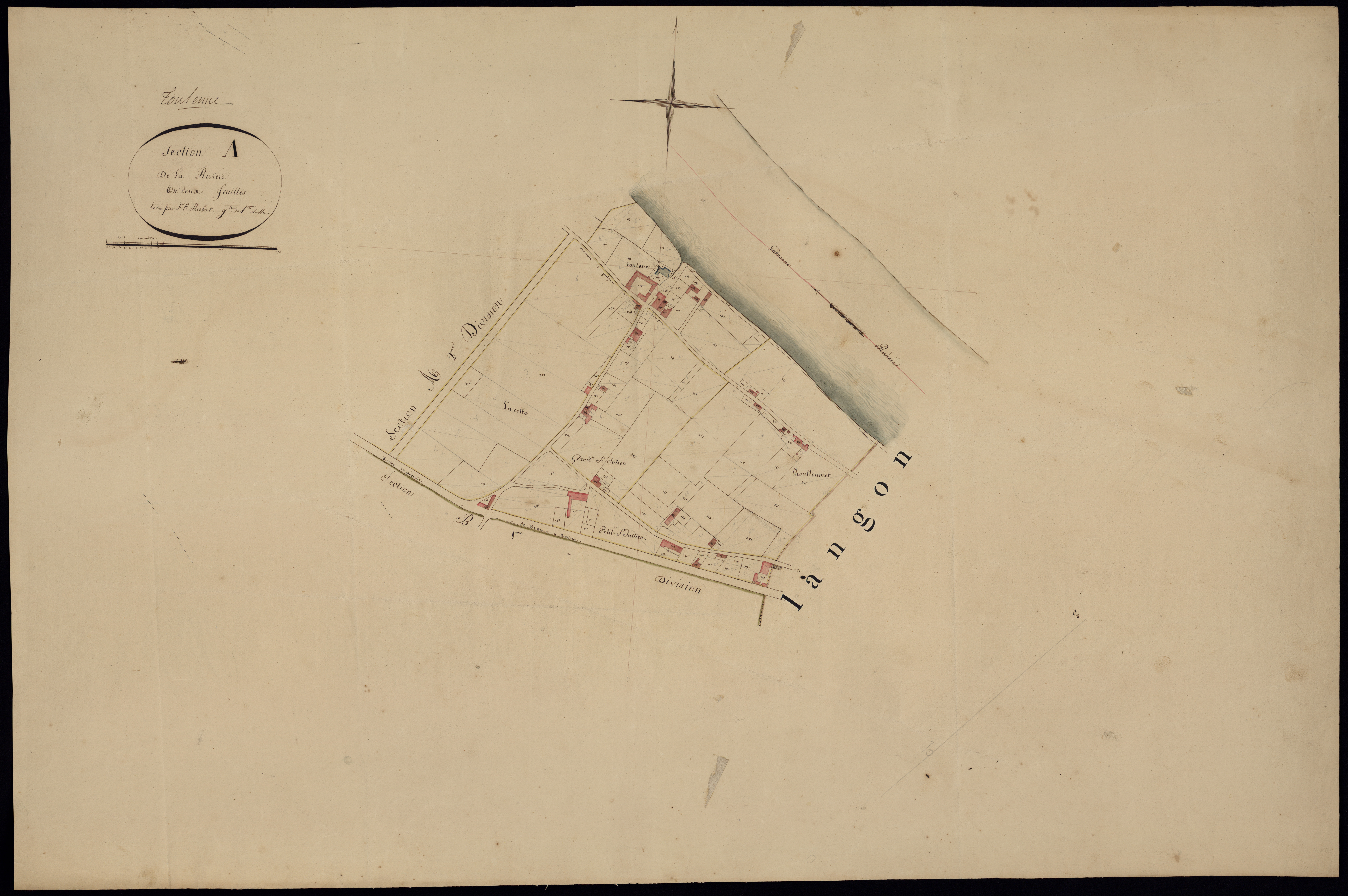 Toulenne - -Section A feuille 2 : La Rivière