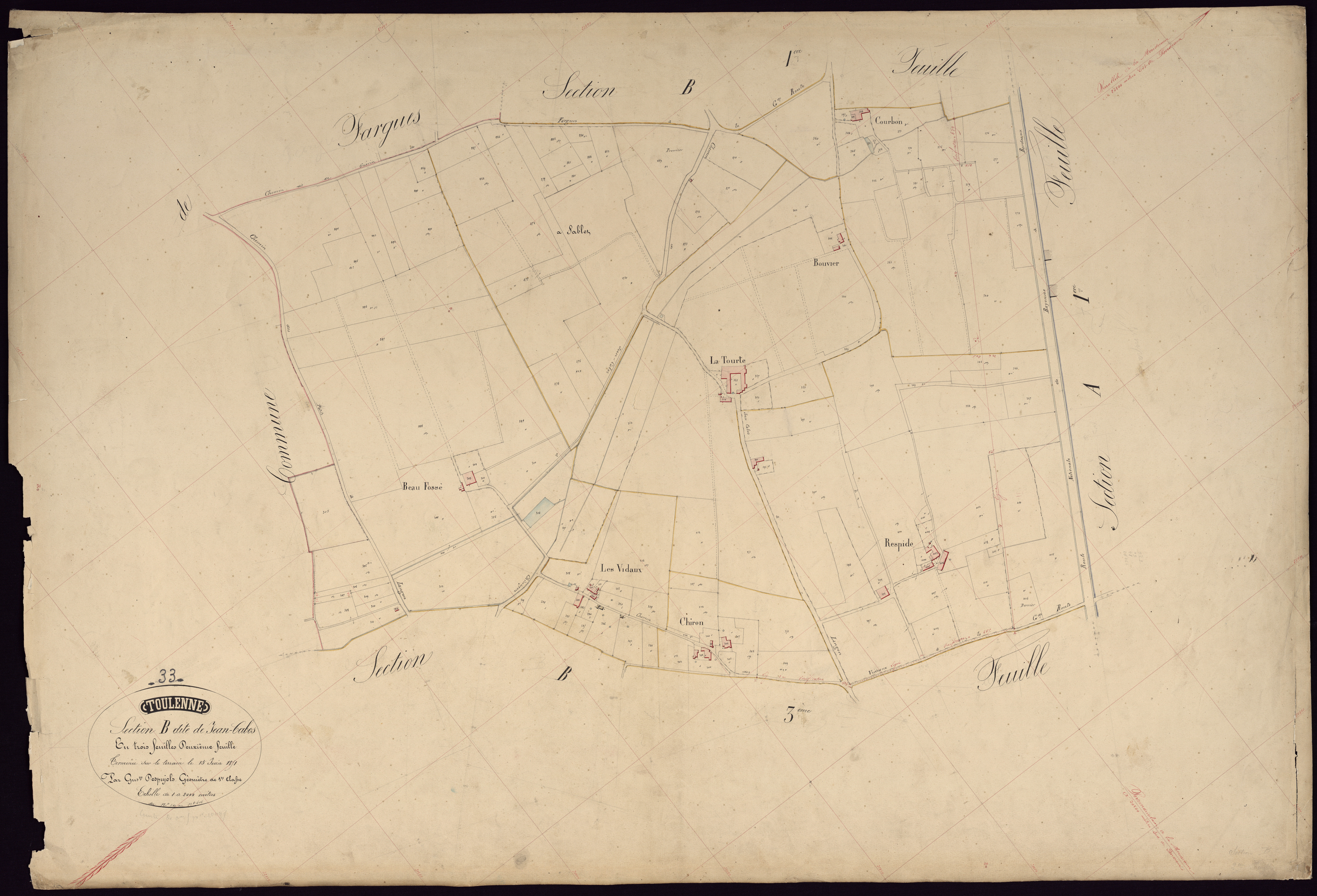 Toulenne - -Section B feuille 2 : Jean-Cabos