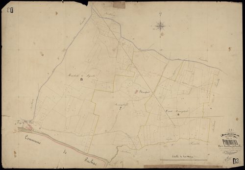 Uzeste - -Section D feuille 3 : Peyrehourticq