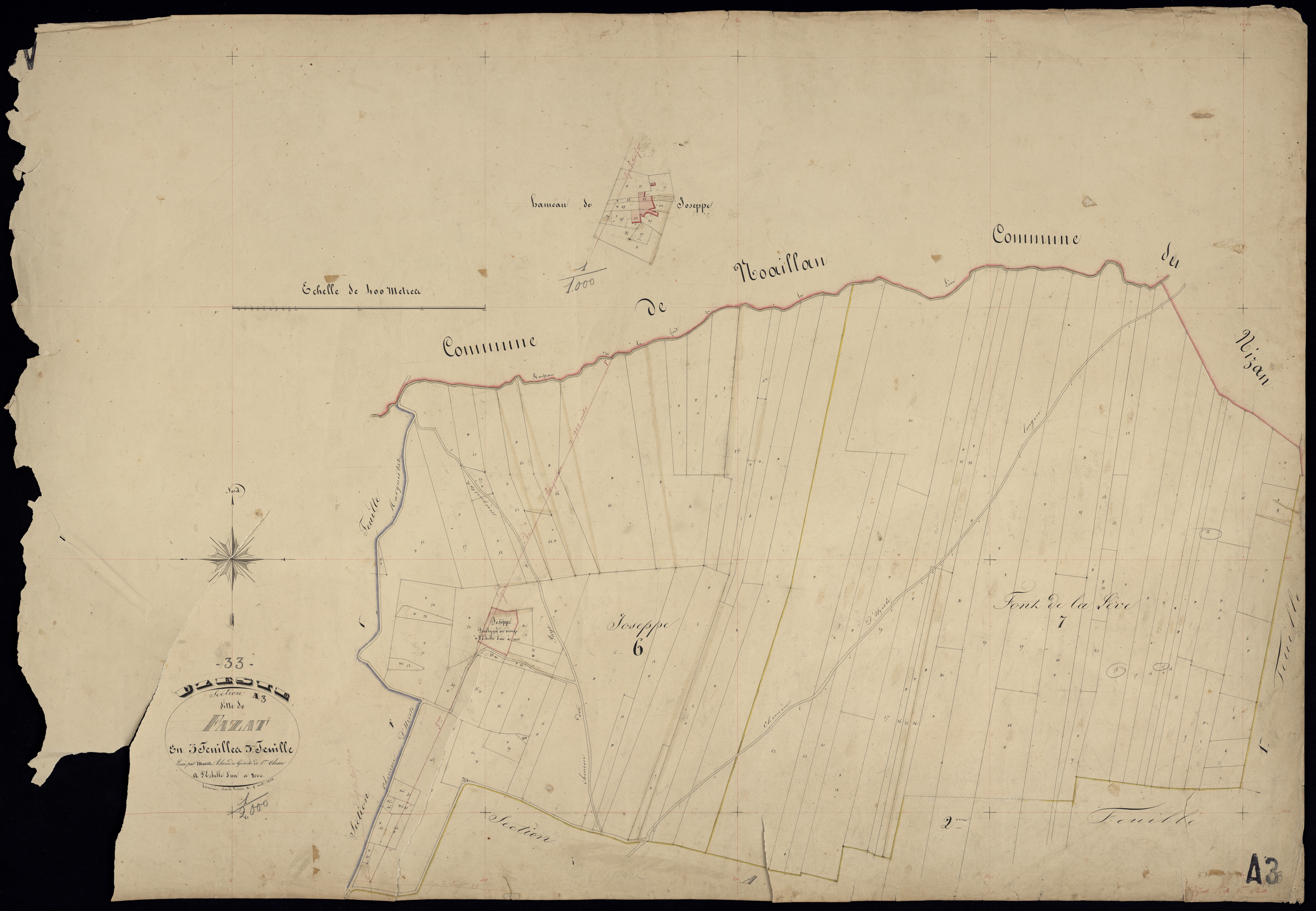 Uzeste - -Section A feuille 3 : Fazat